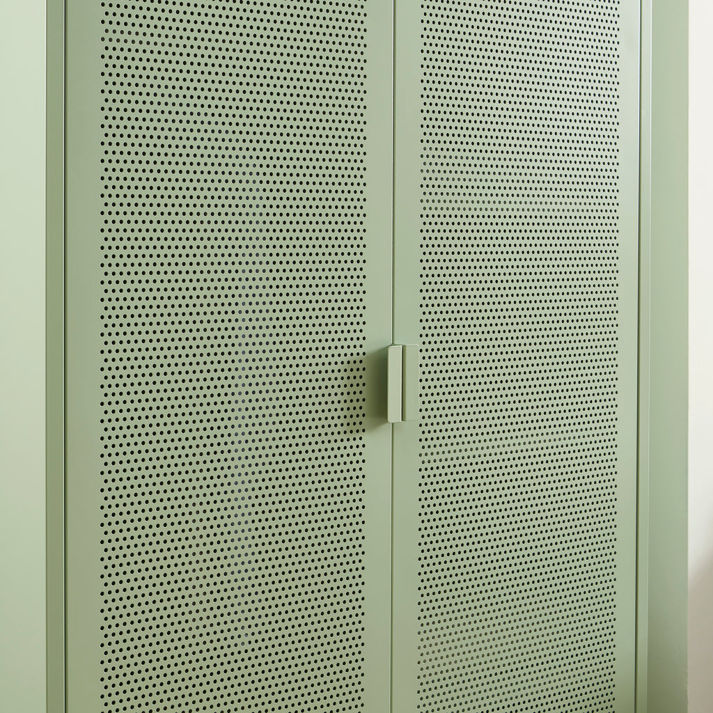 PANTONE® Metal 2-Door Wardrobe – Almond green