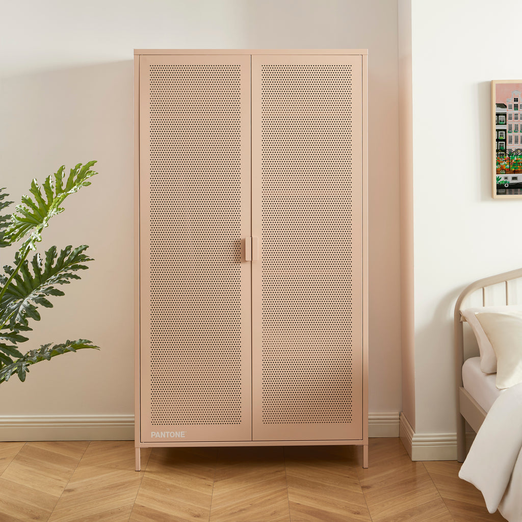 PANTONE® Metal 2-Door Wardrobe – Pink