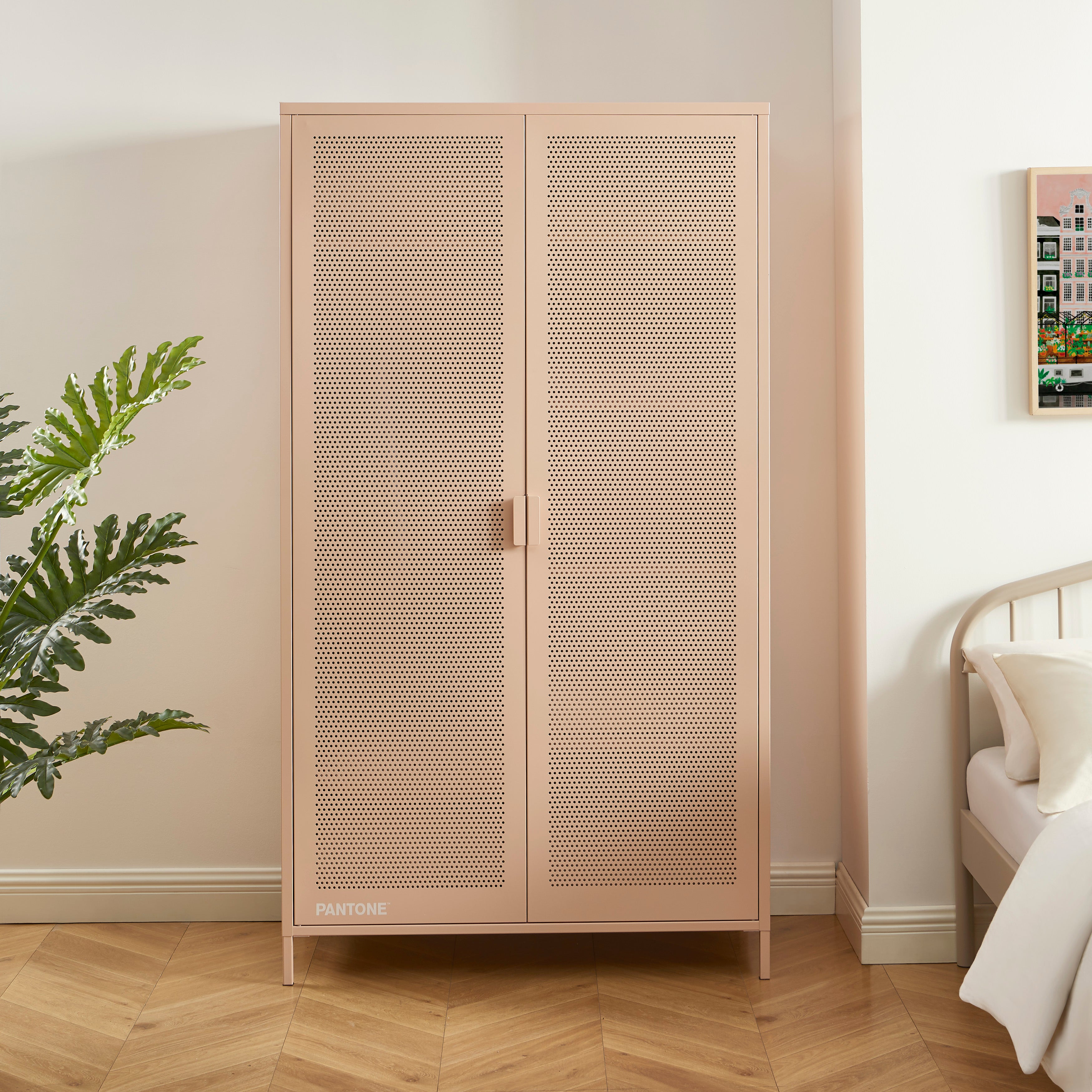 PANTONE® Metal 2-Door Wardrobe – Pink