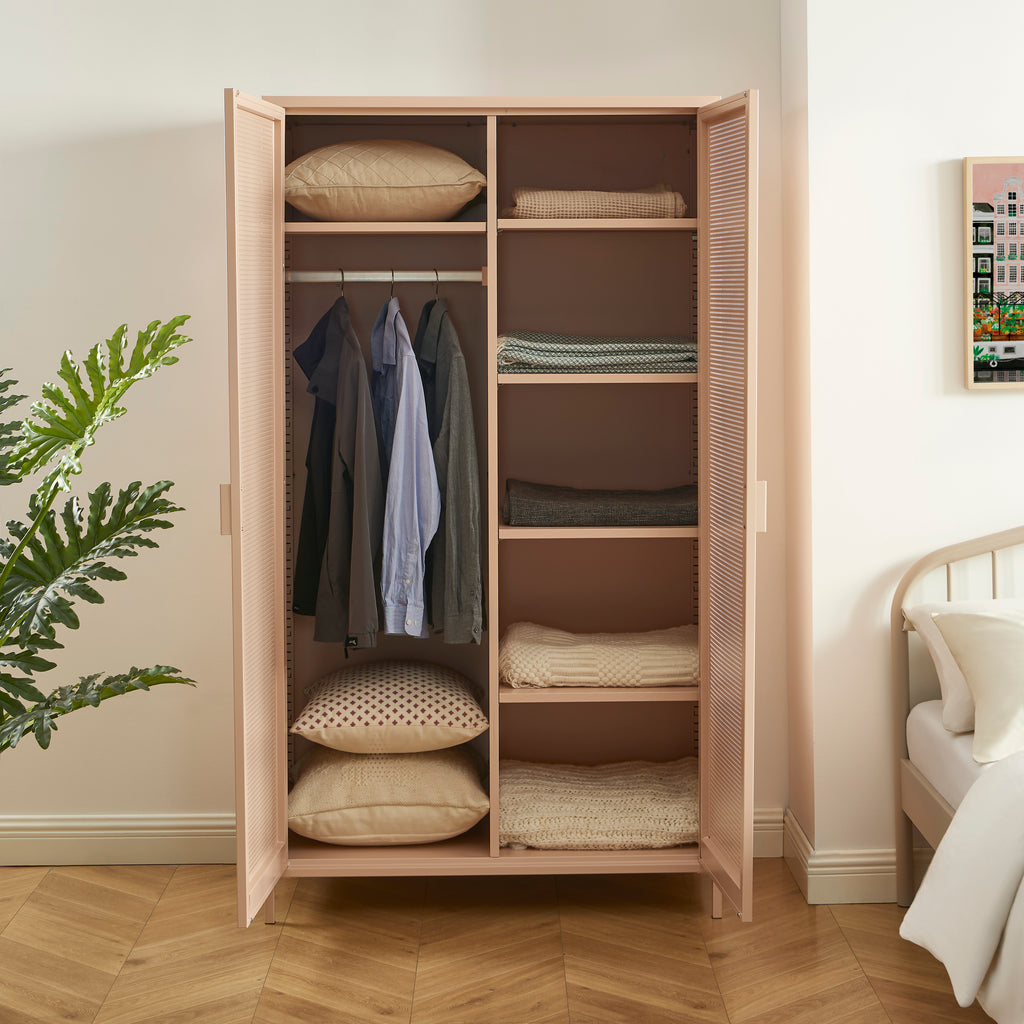 PANTONE® Metal 2-Door Wardrobe – Pink