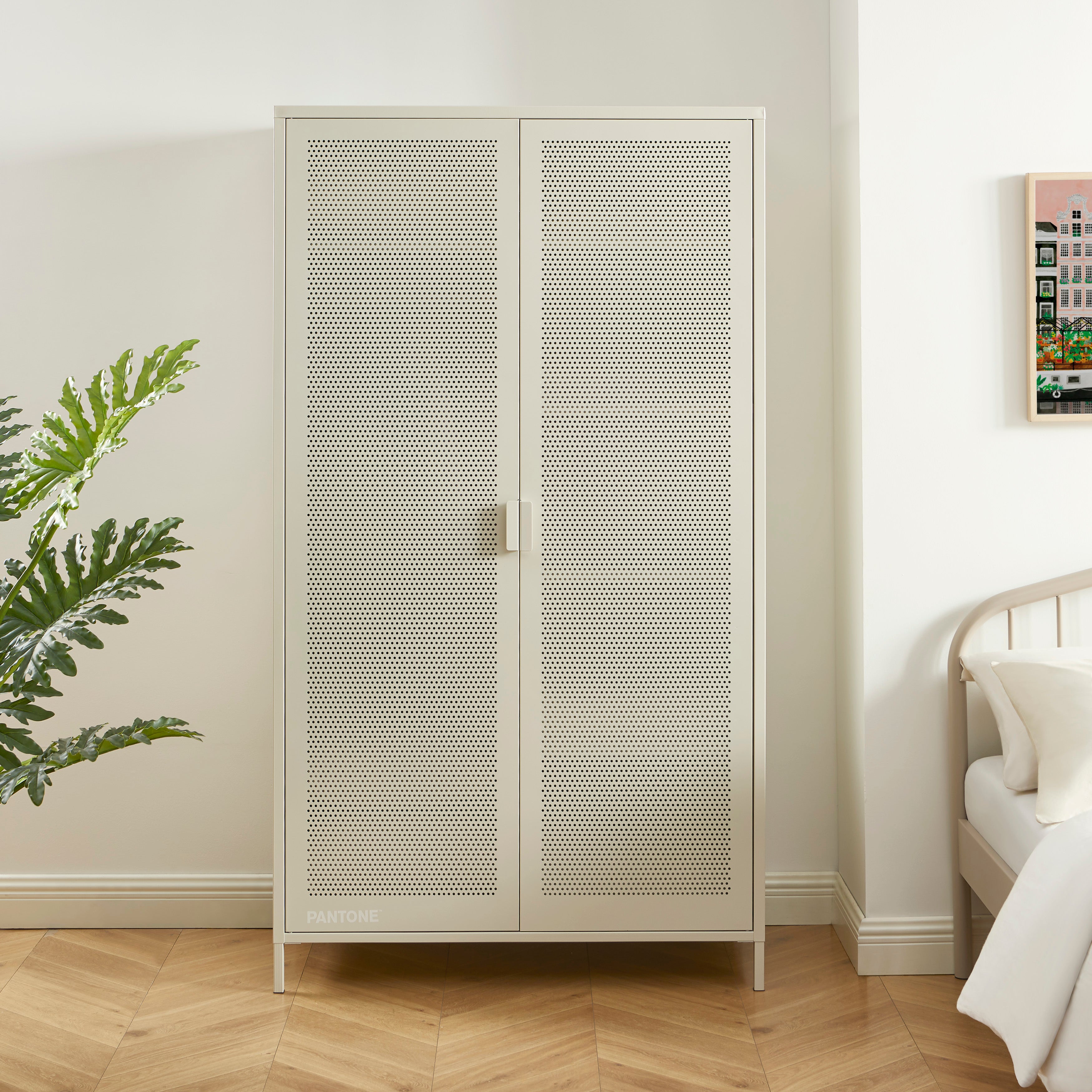 PANTONE® Metal 2-Door Wardrobe – Sand