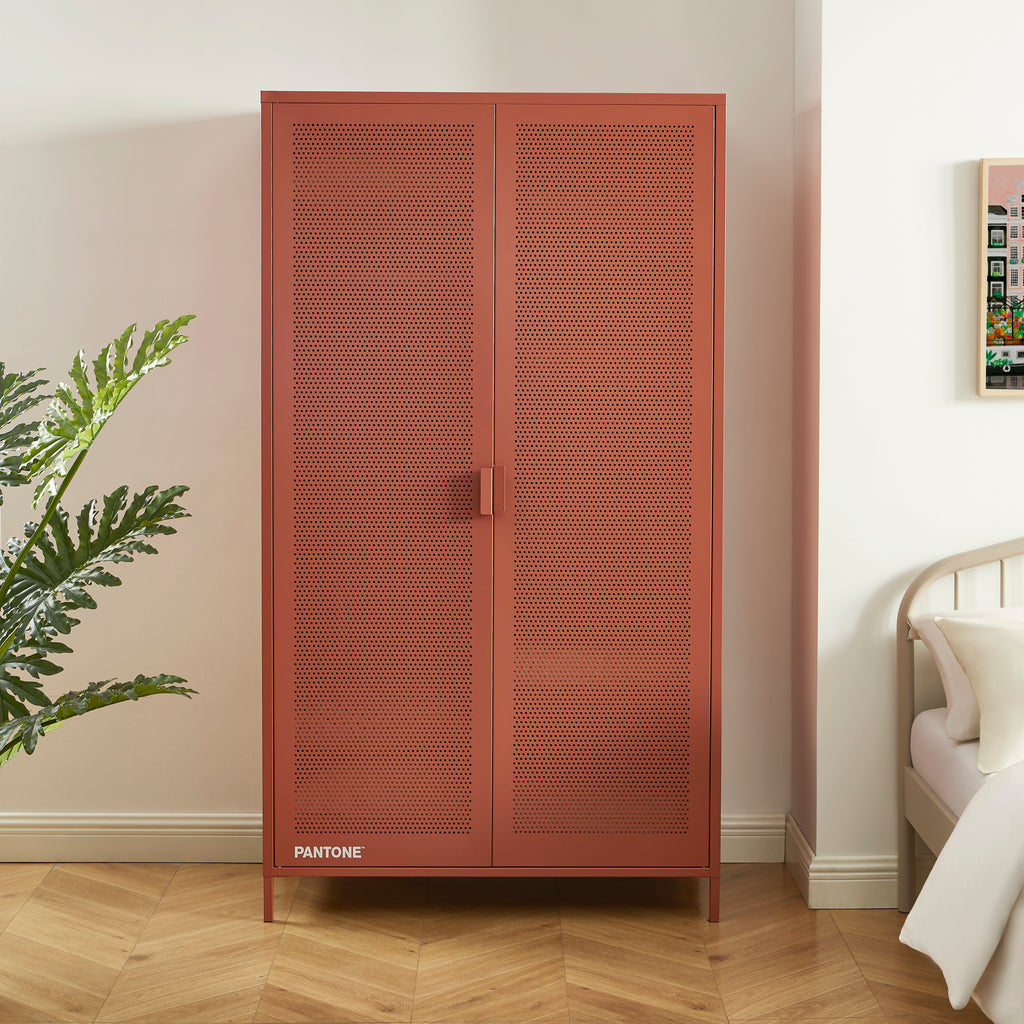 PANTONE® Metal 2-Door Wardrobe – Terracotta