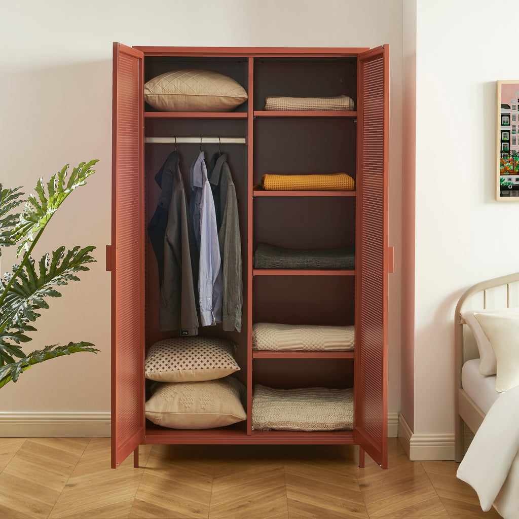 PANTONE® Metal 2-Door Wardrobe – Terracotta