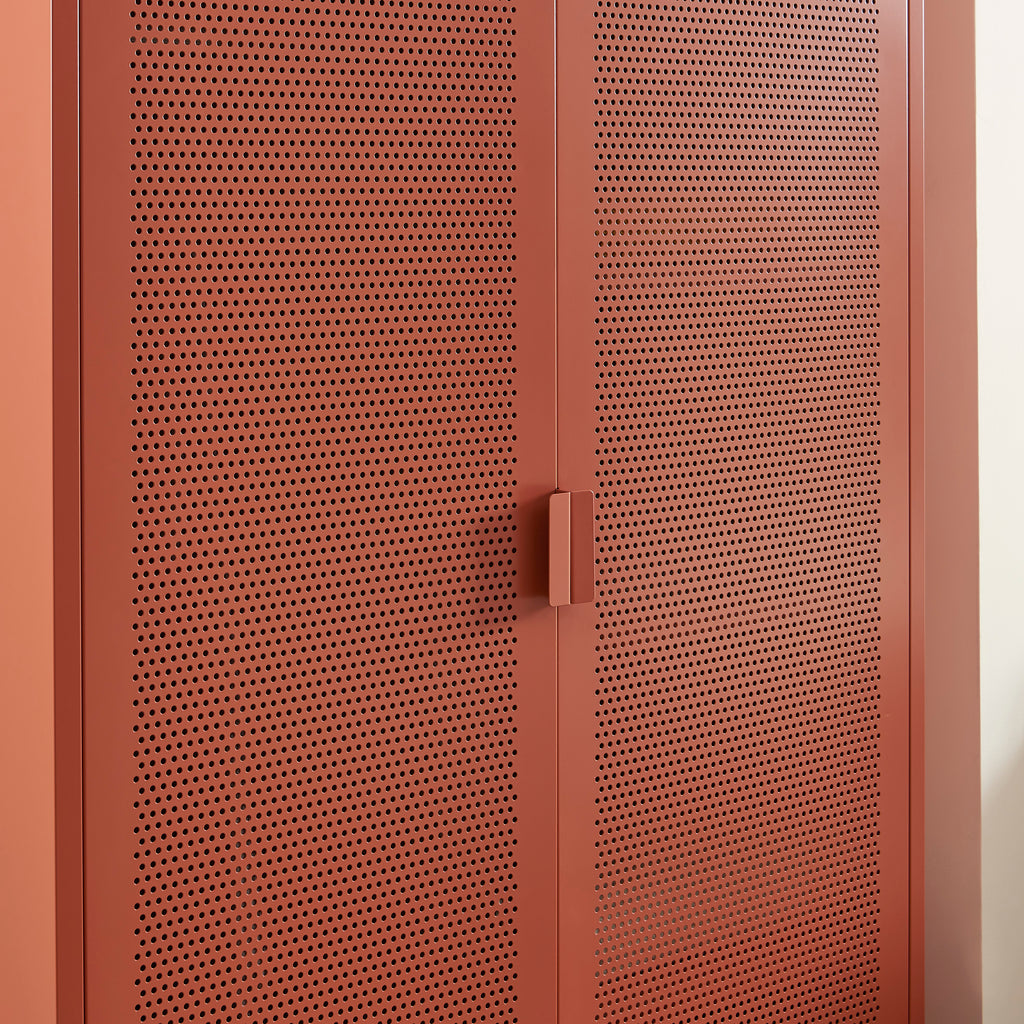 PANTONE® Metal 2-Door Wardrobe – Terracotta