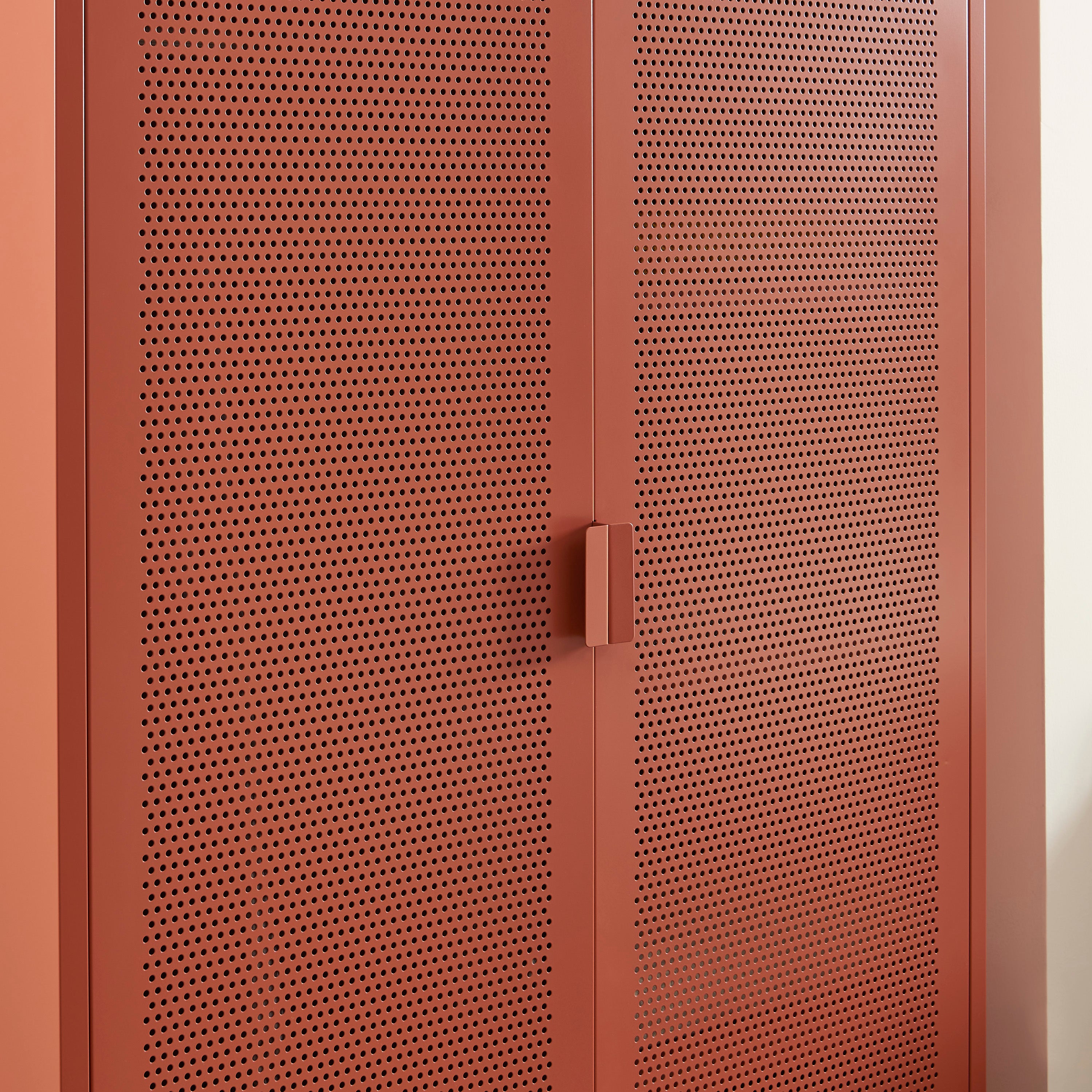 PANTONE® Metal 2-Door Wardrobe – Terracotta