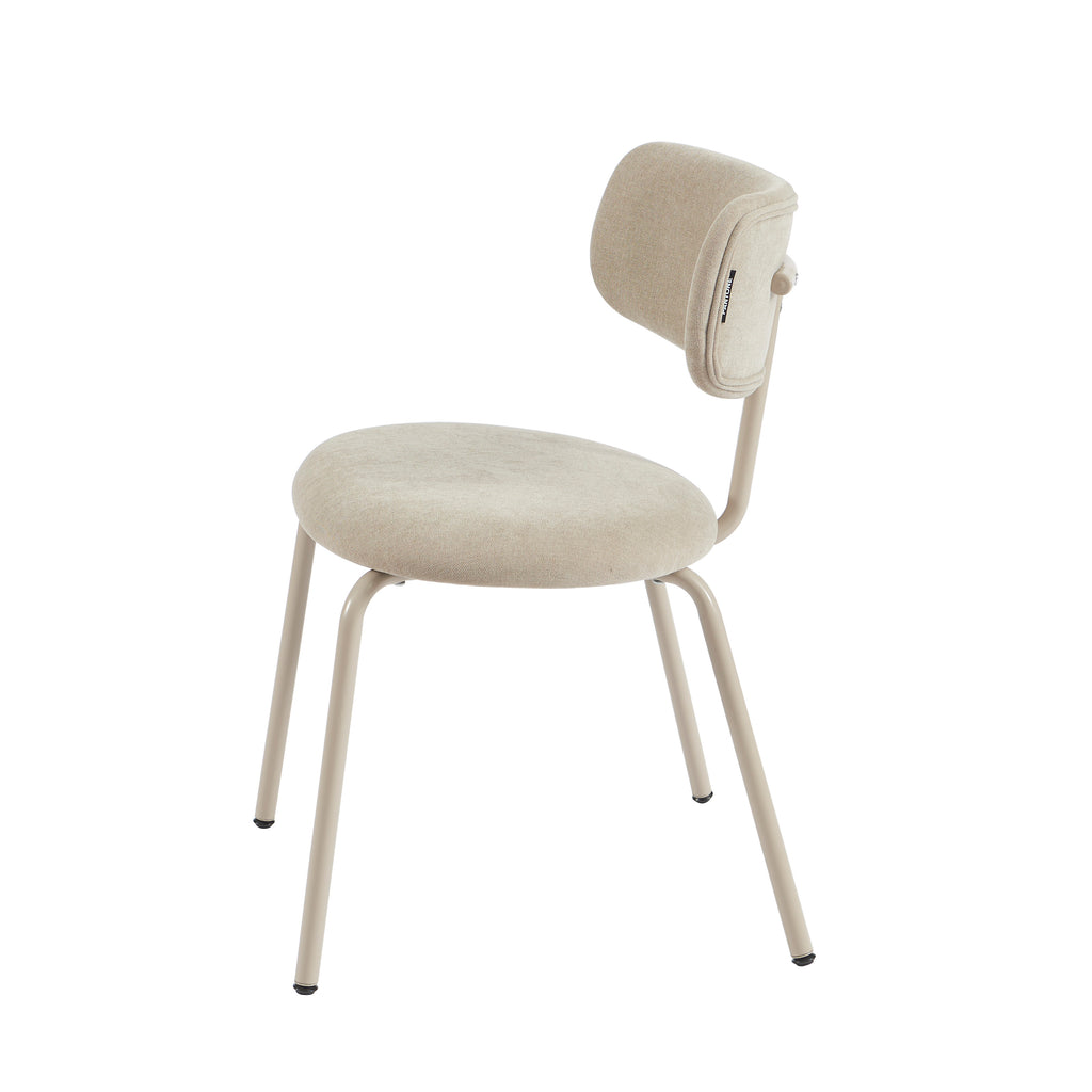 PANTONE® Set of 2 Dining Chairs with Fabric Seat and Metal Legs – Taupe