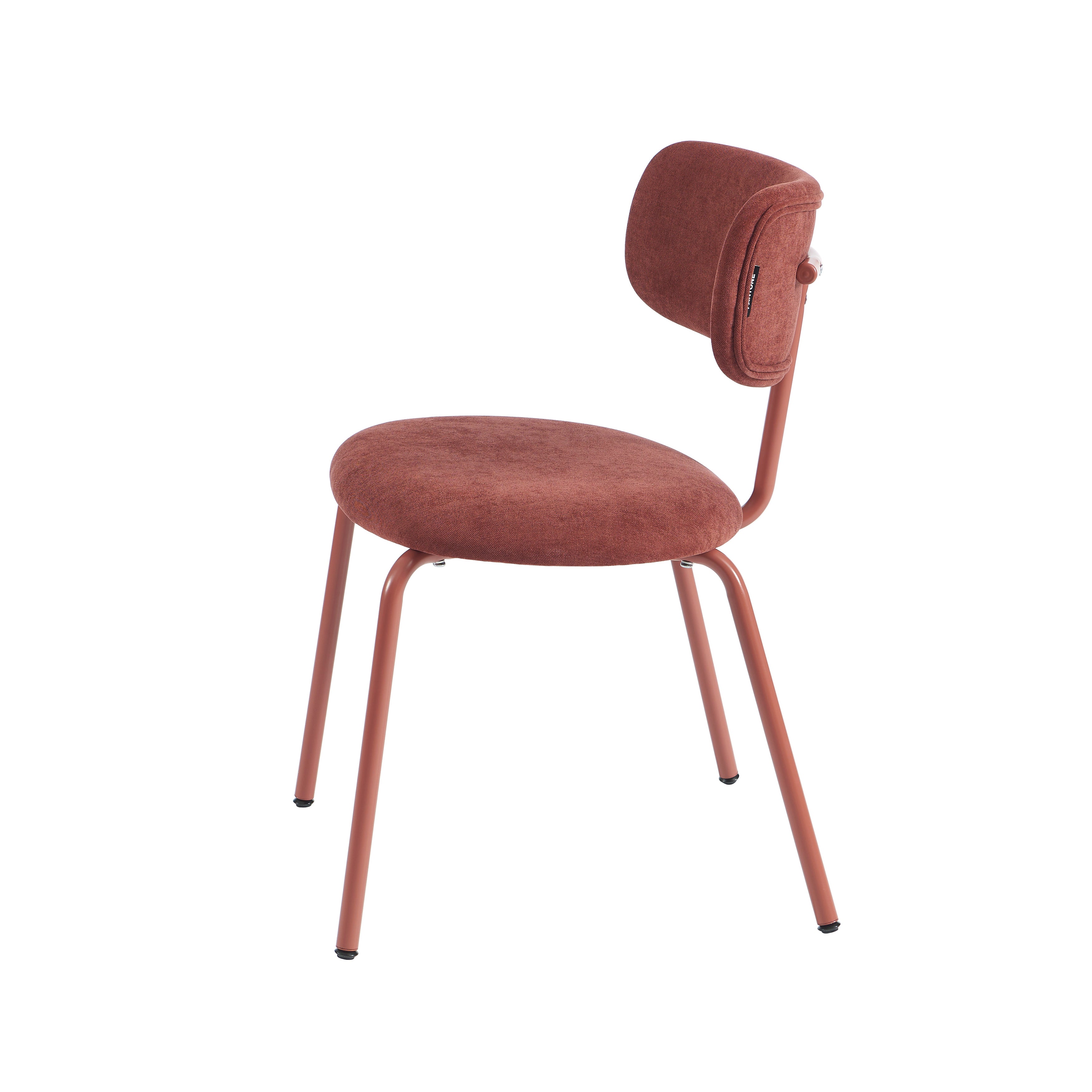 PANTONE® Set of 2 Dining Chairs with Fabric Seat and Metal Legs – Terracotta