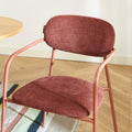 PANTONE® Set of 2 Dining Chairs with Fabric Seat and Metal Armrests – Terracotta