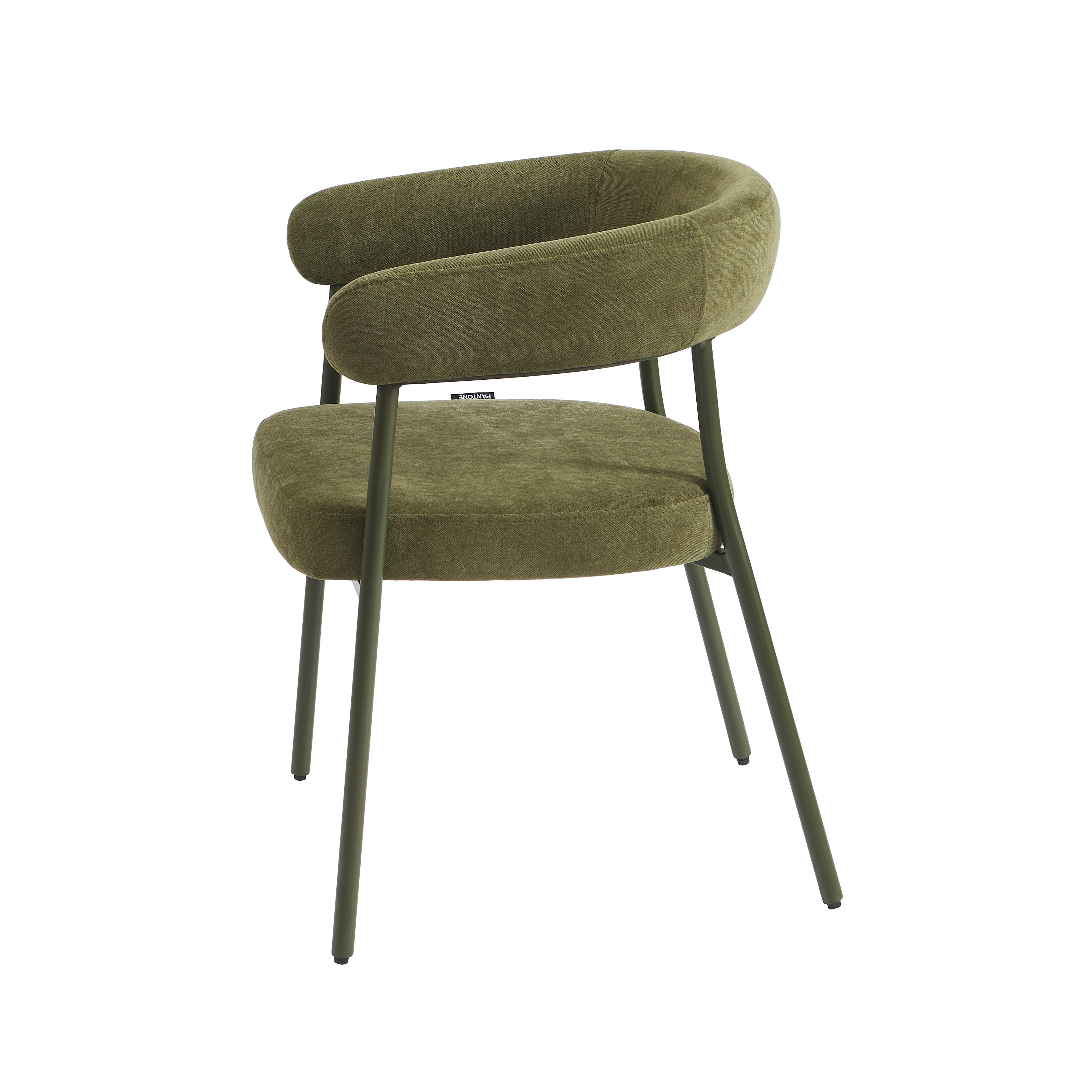 PANTONE® Set of 2 Dining Chairs with Fabric Seat and Metal Legs – Olive green