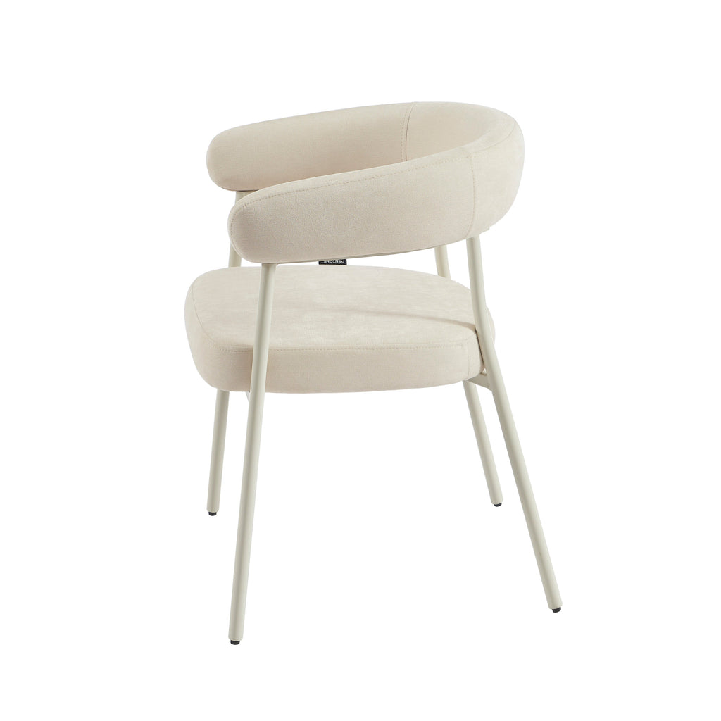 PANTONE® Set of 2 Dining Chairs with Fabric Seat and Metal Legs – Sand