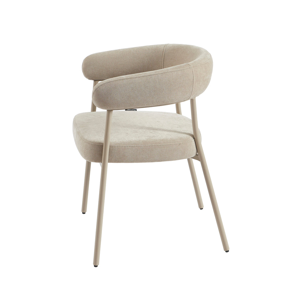 PANTONE® Set of 2 Dining Chairs with Fabric Seat and Metal Legs – Taupe