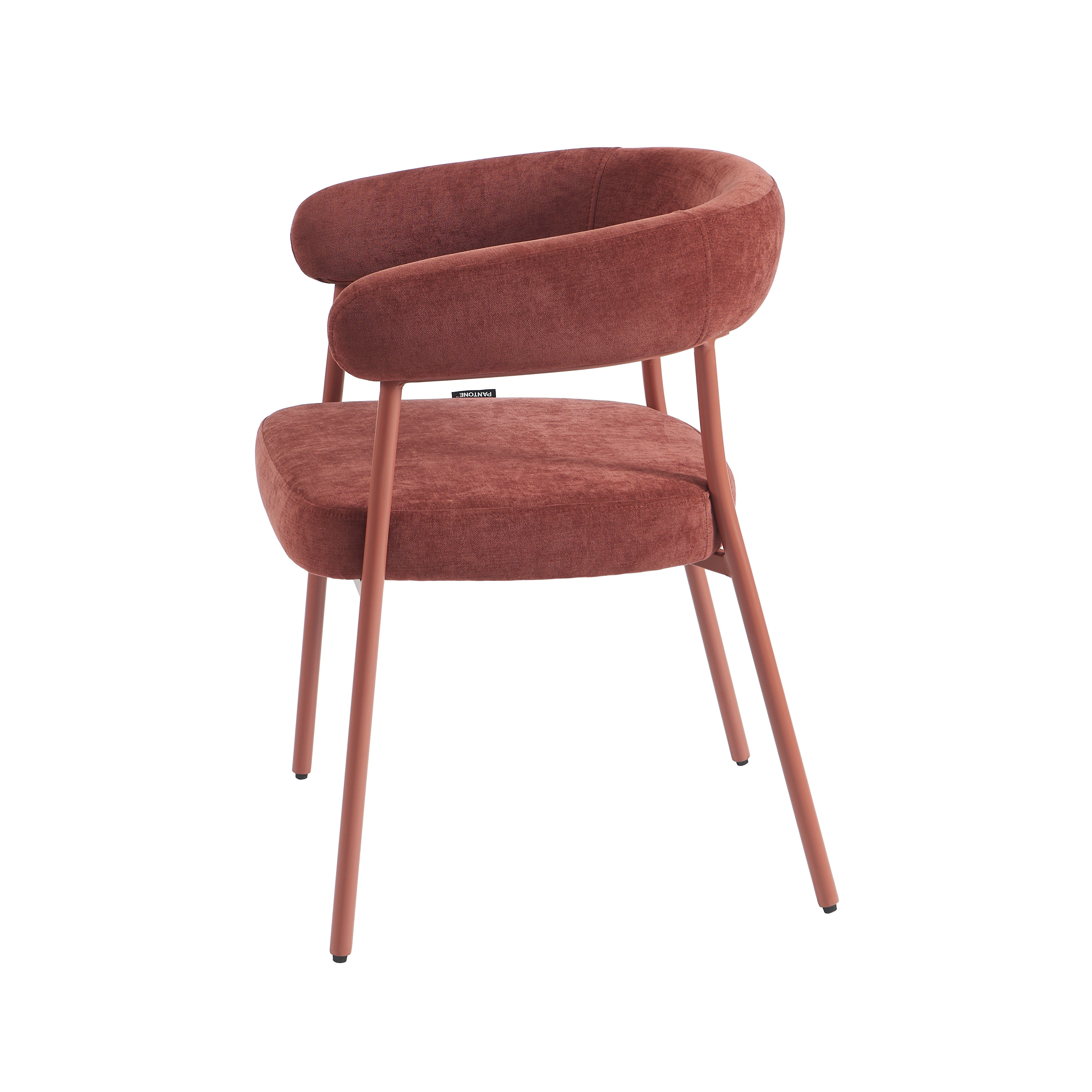 PANTONE® Set of 2 Dining Chairs with Fabric Seat and Metal Legs – Terracotta