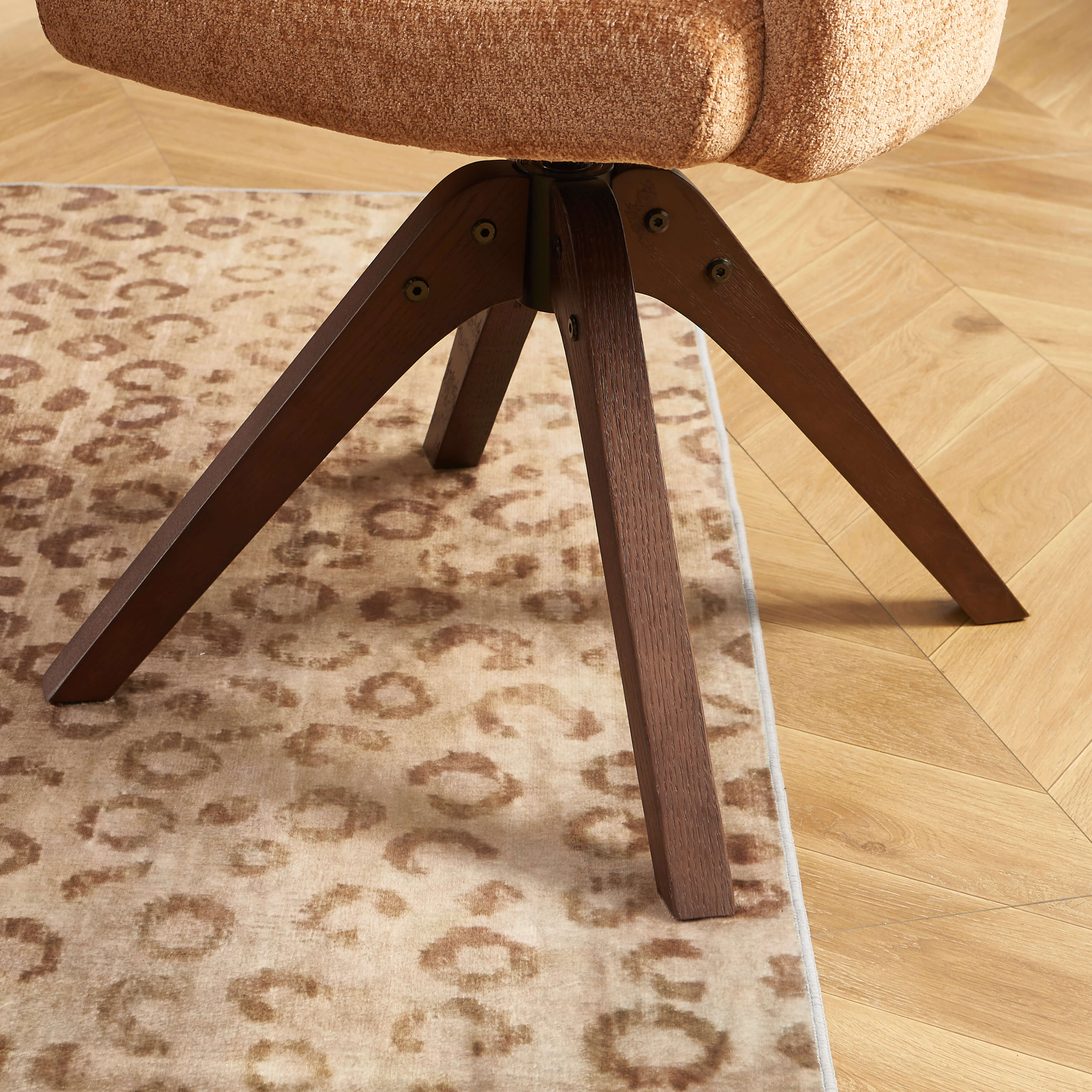 PAOLA Dining Chair Chenille - Terracotta