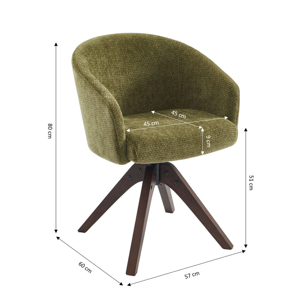 PAOLA Dining Chair Chenille - Green