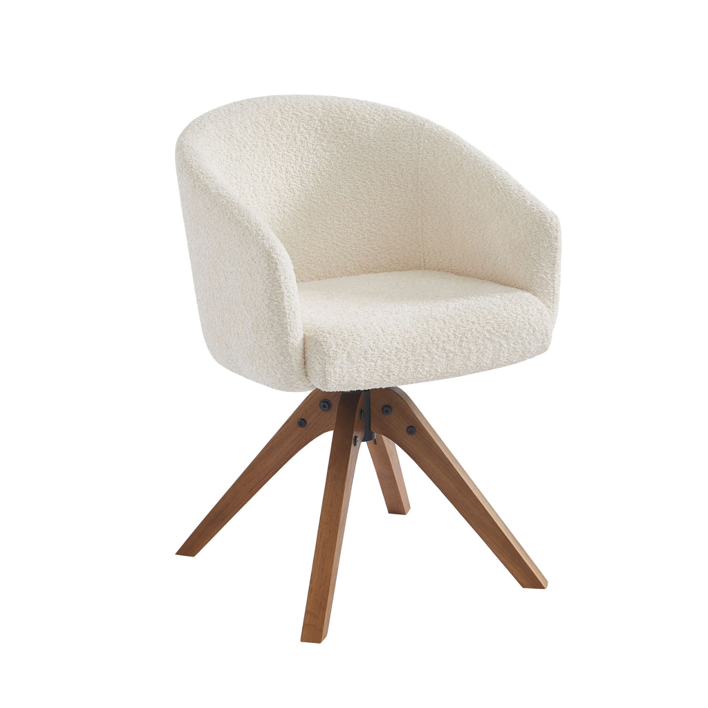 PAOLA Dining Chair Bouclé - White