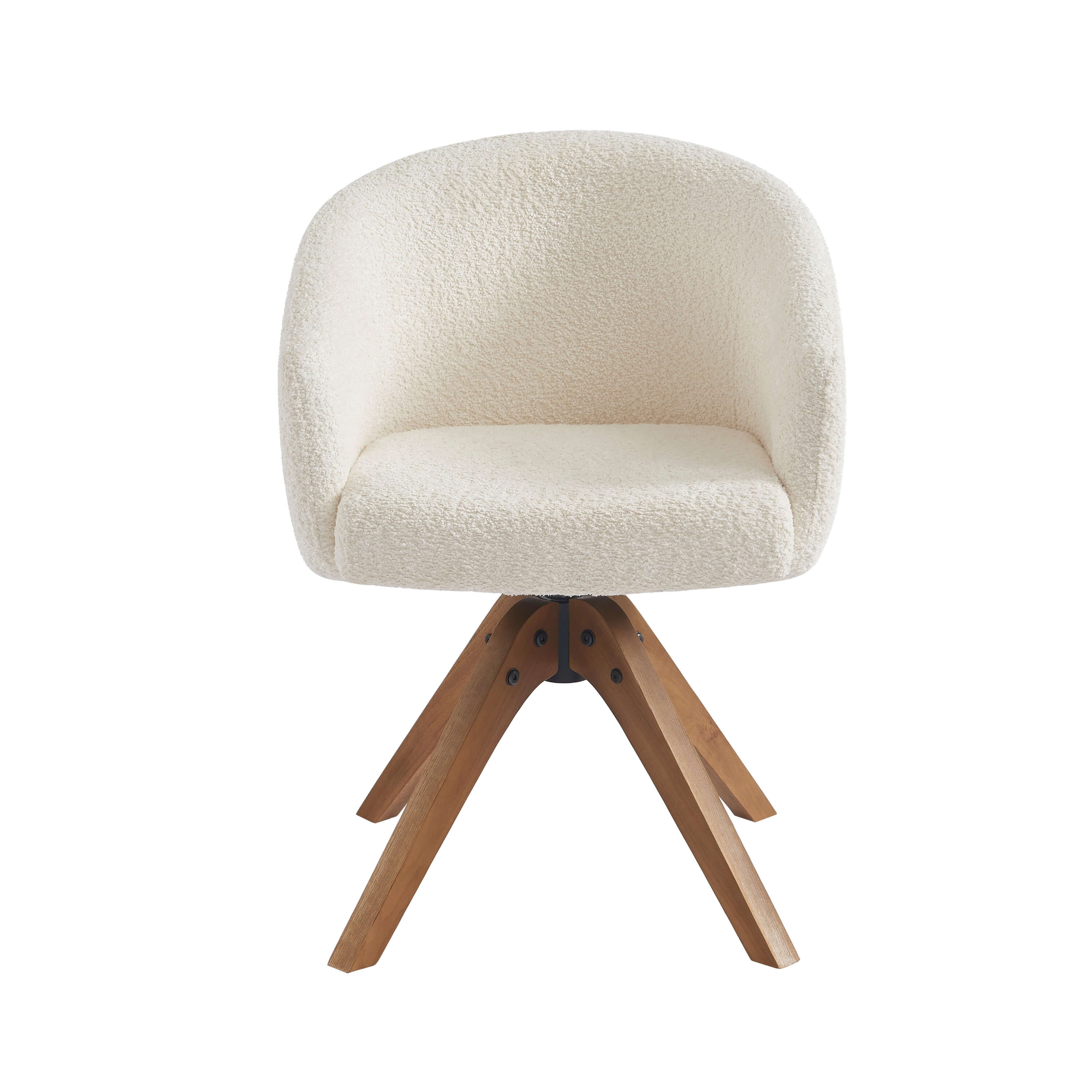 PAOLA Dining Chair Bouclé - White