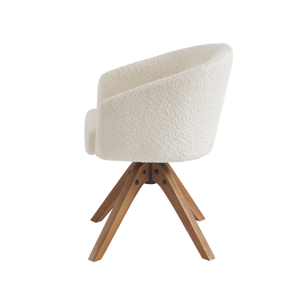 PAOLA Dining Chair Bouclé - White