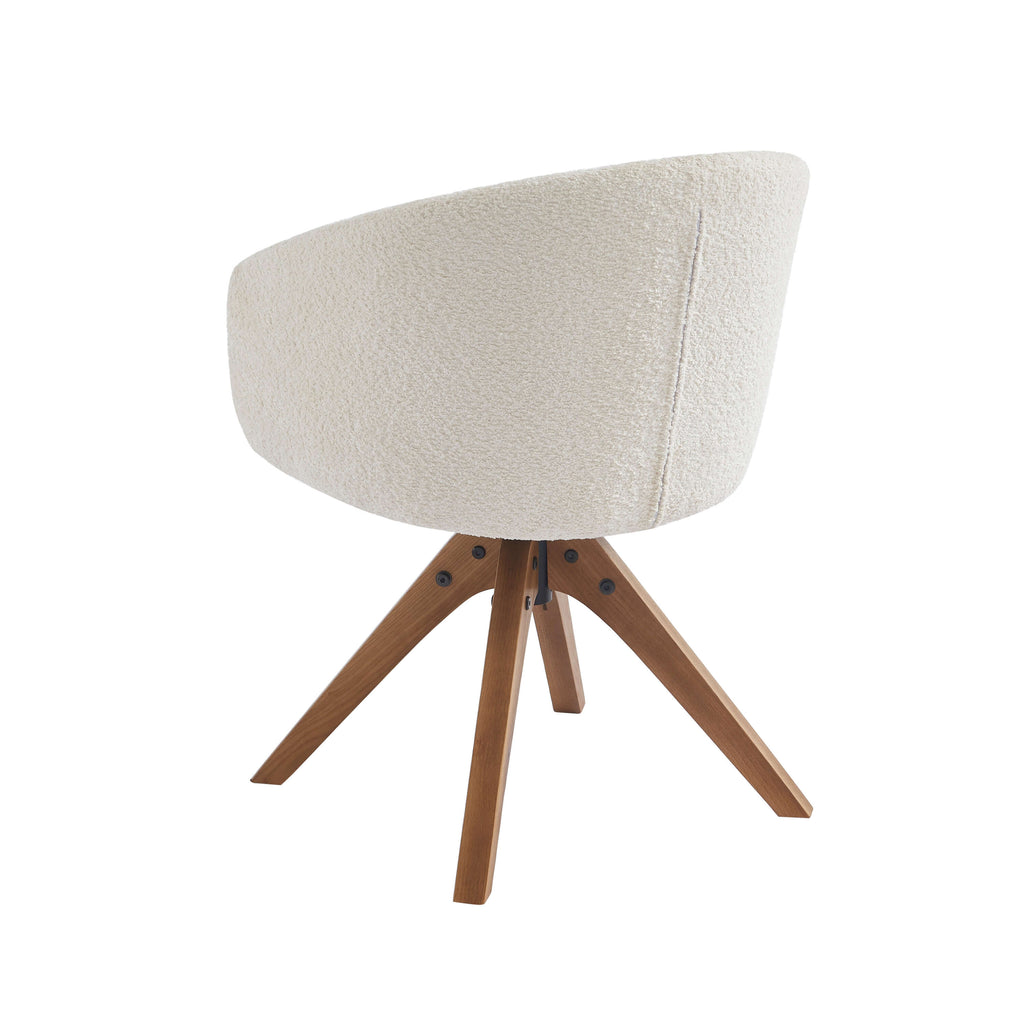 PAOLA Dining Chair Bouclé - White