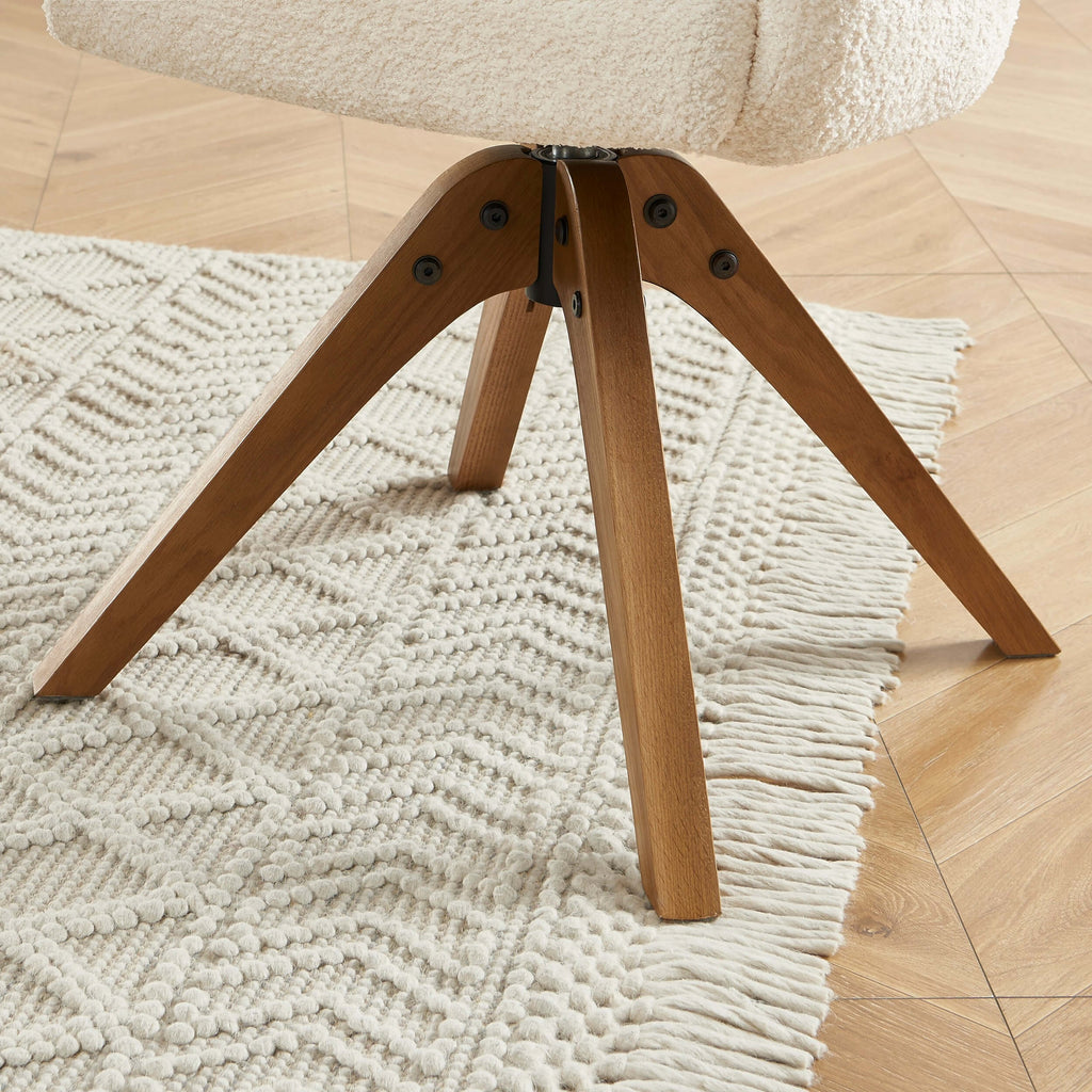 PAOLA Dining Chair Bouclé - White