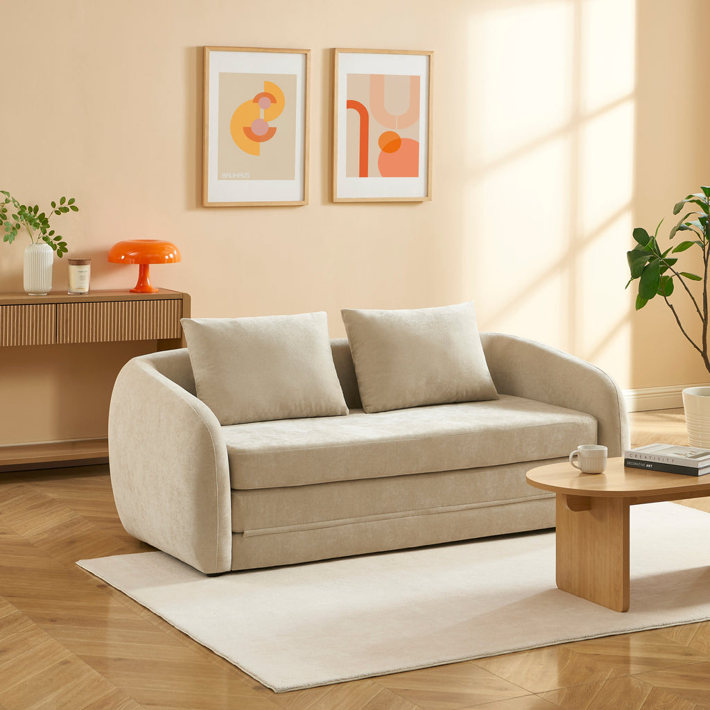 PAZ Fabric Straight Sofa – Greige