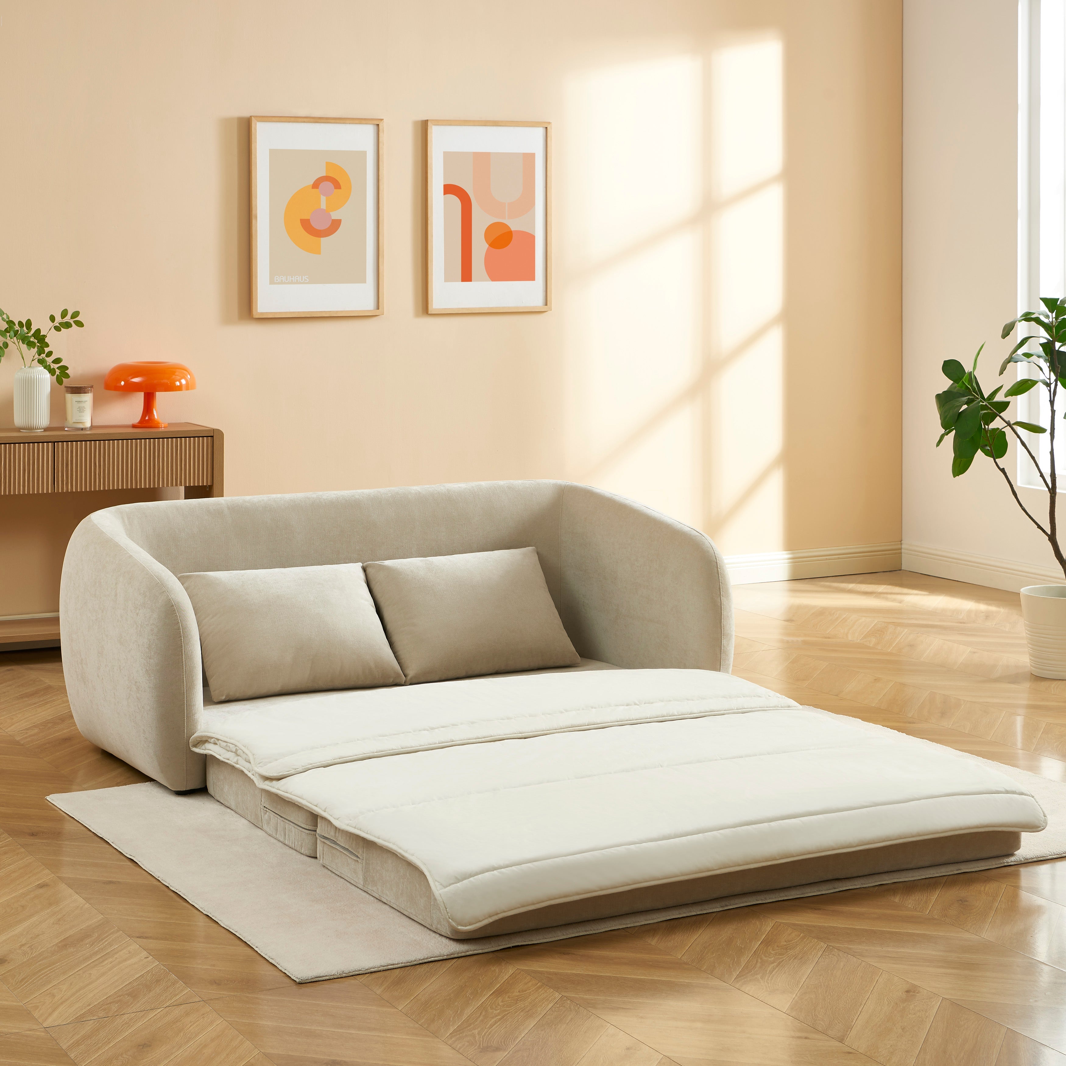 PAZ Fabric Straight Sofa – Greige