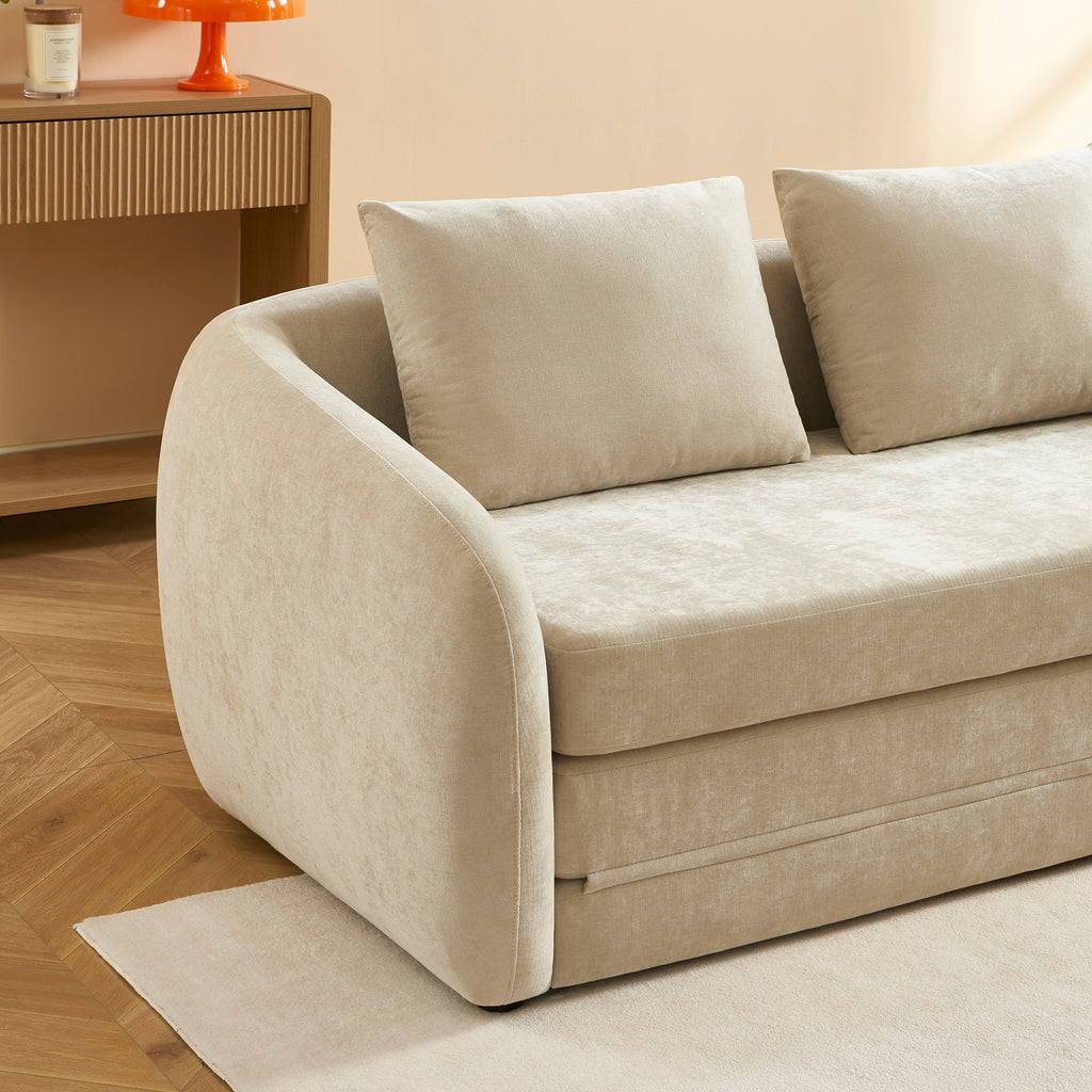 PAZ Fabric Straight Sofa – Greige