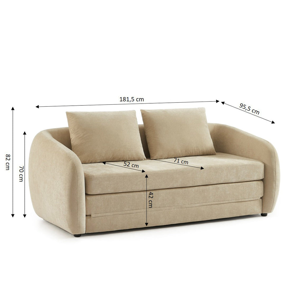 PAZ Fabric Straight Sofa – Greige