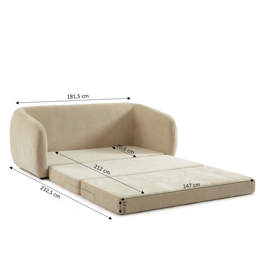 PAZ Fabric Straight Sofa – Greige