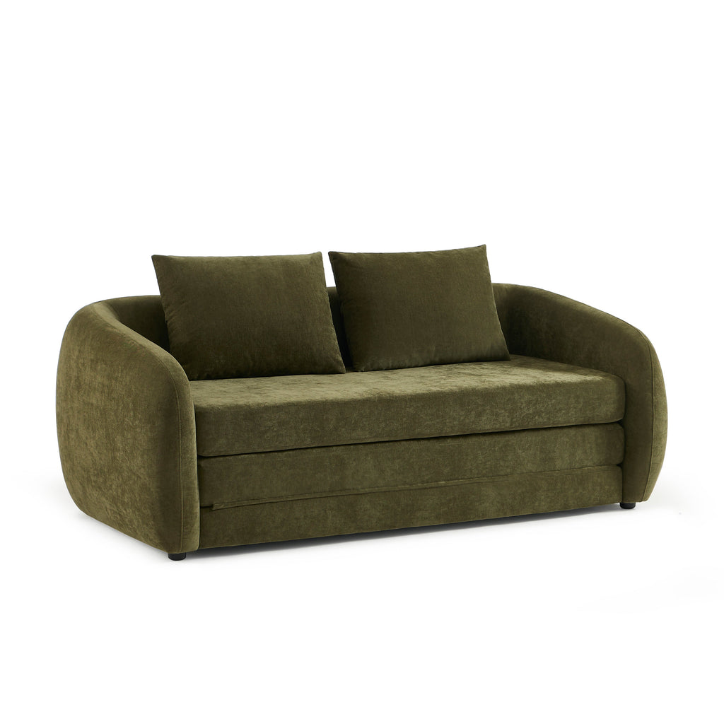 PAZ Fabric Straight Sofa – Green