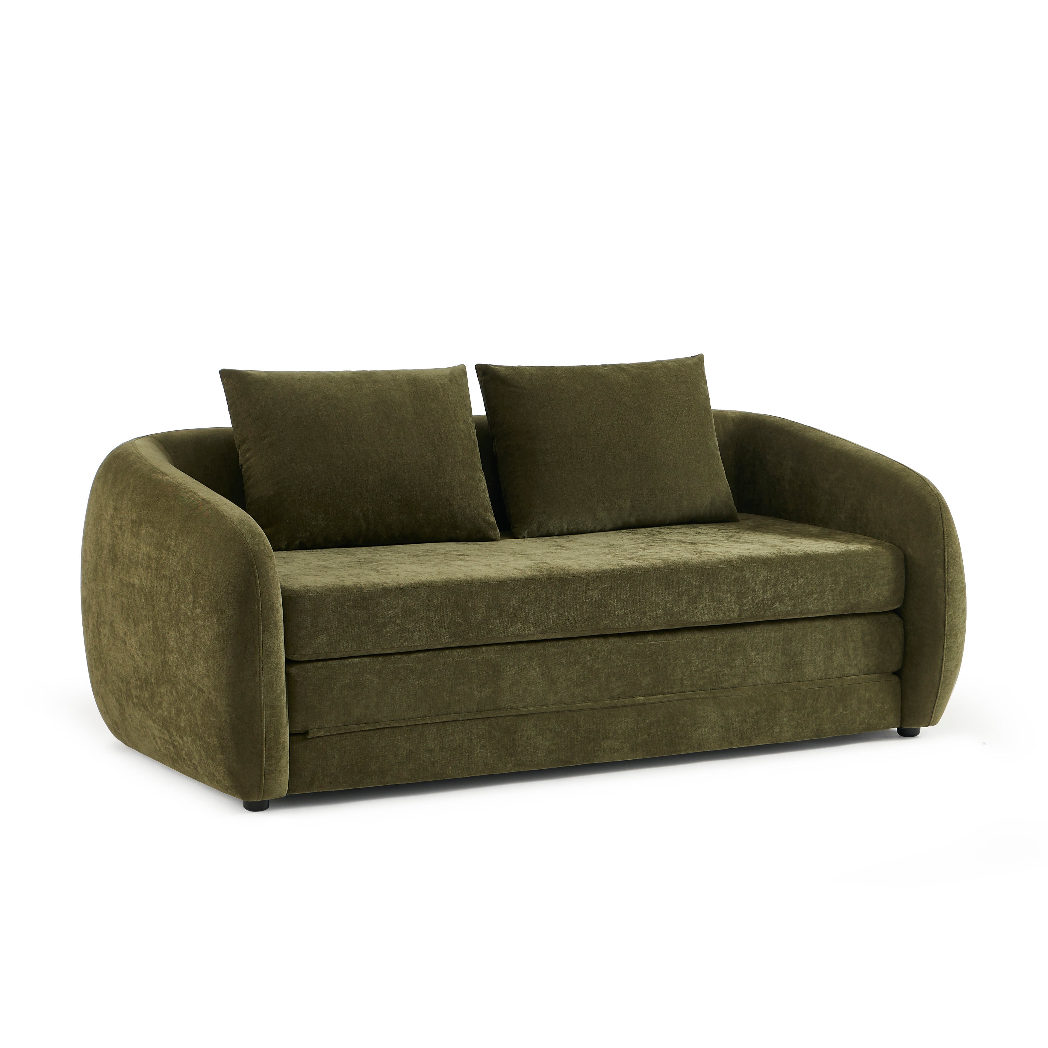PAZ Fabric Straight Sofa – Green