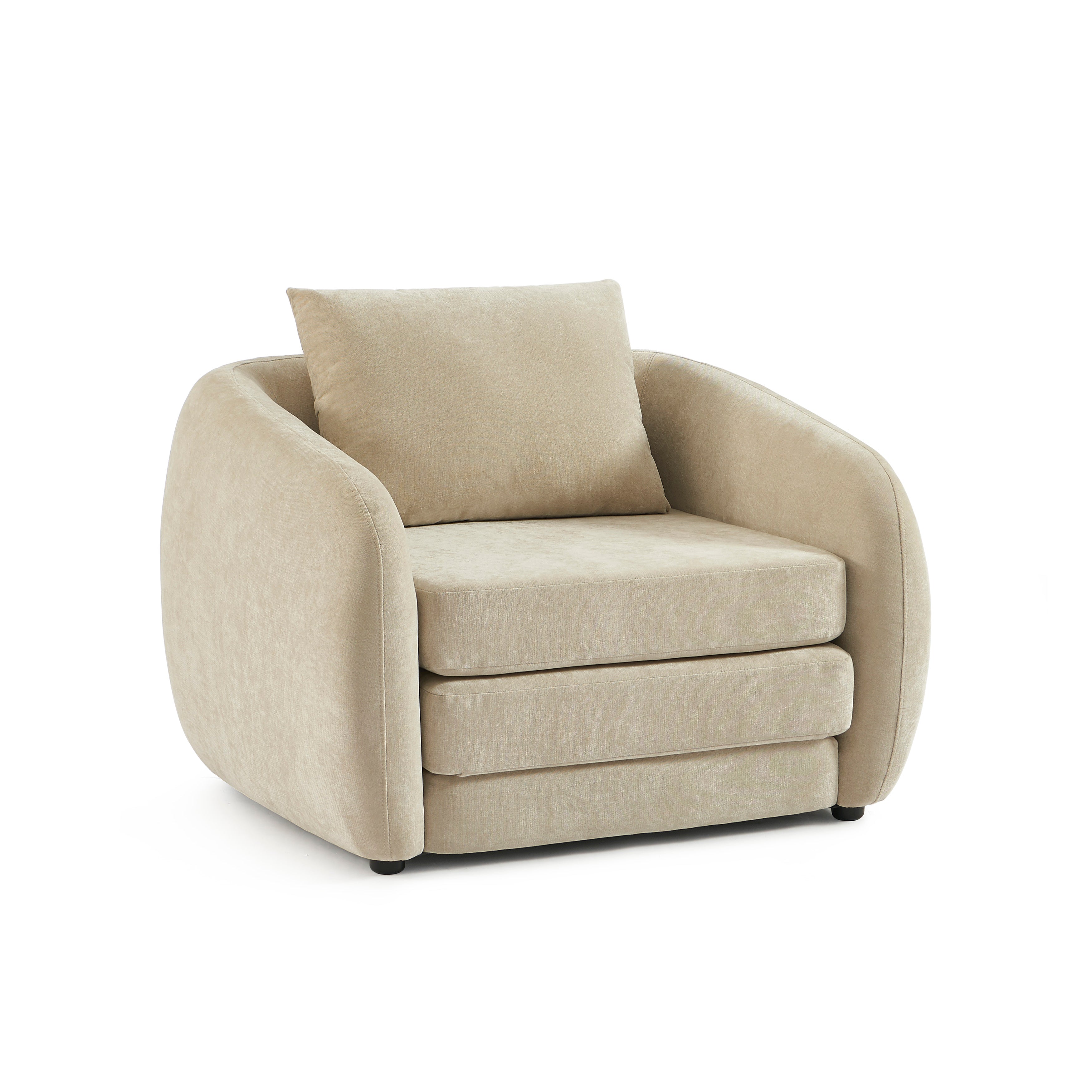 PAZ Fabric Accent Armchair – Greige