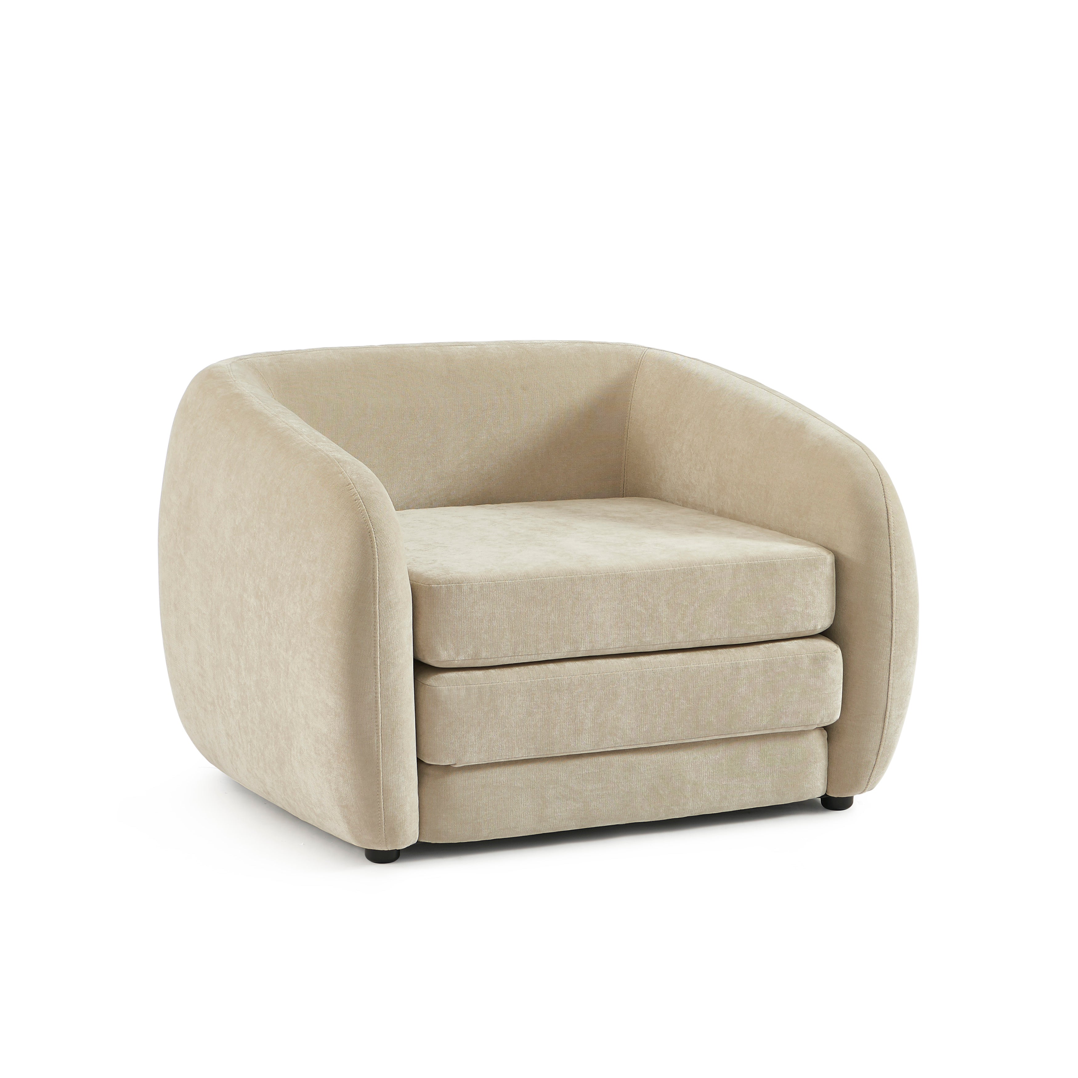 PAZ Fabric Accent Armchair – Greige