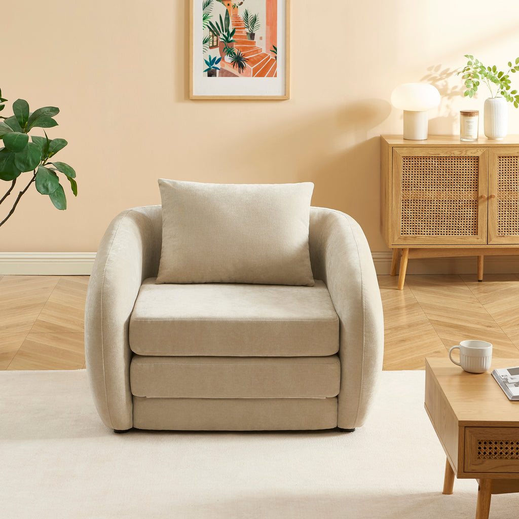 PAZ Fabric Accent Armchair – Greige