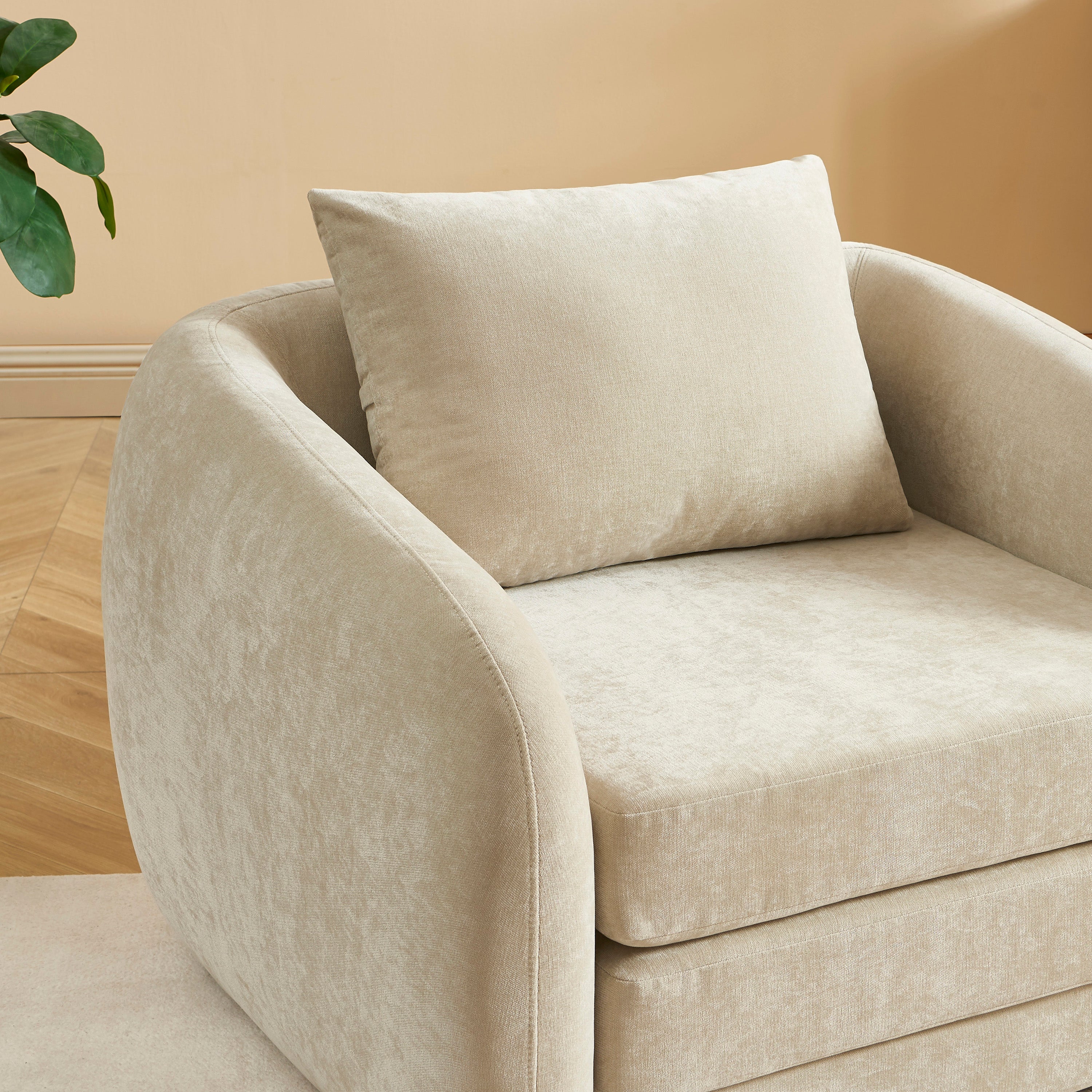 PAZ Fabric Accent Armchair – Greige