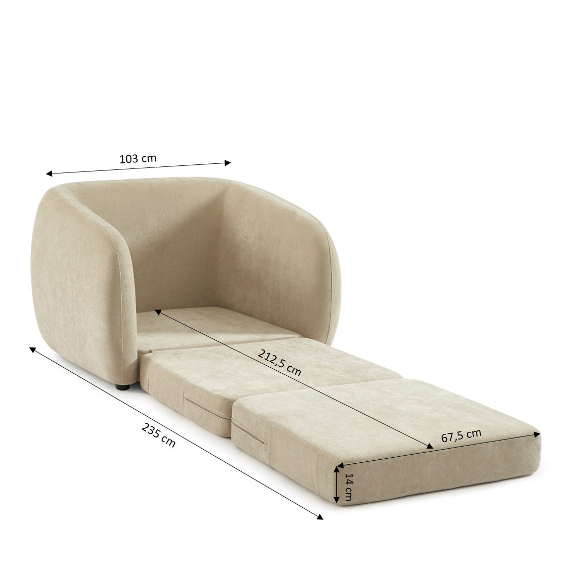 PAZ Fabric Accent Armchair – Greige