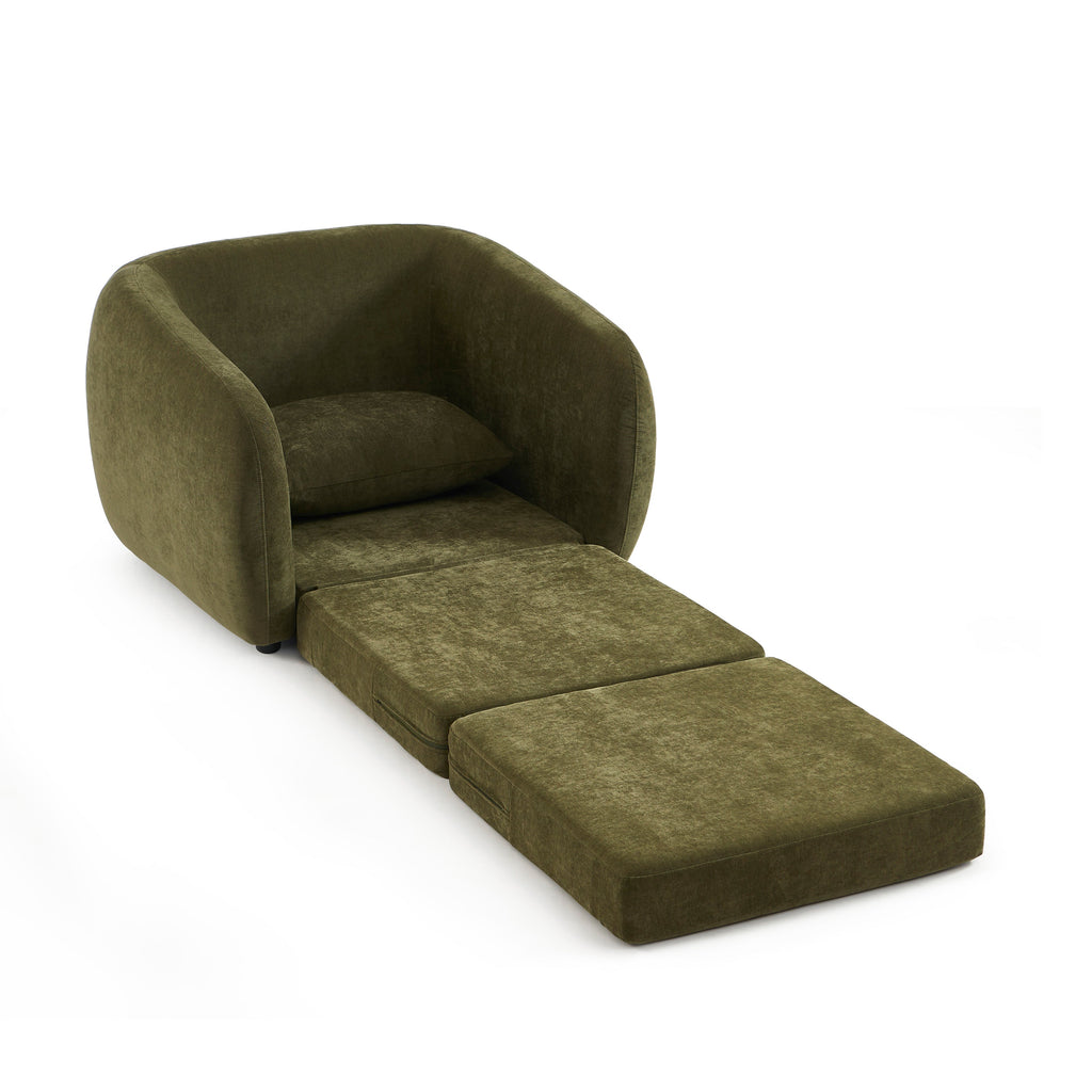 PAZ Fabric Accent Armchair – Green