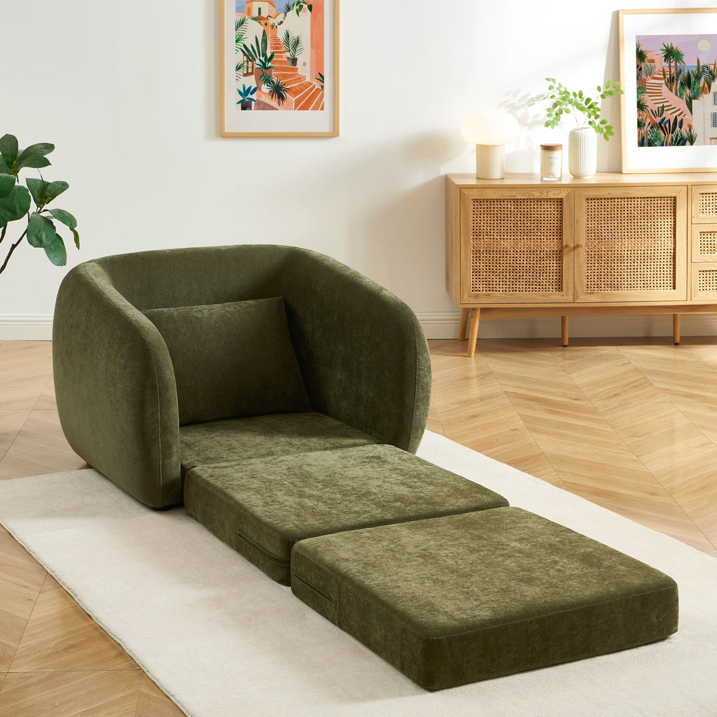 PAZ Fabric Accent Armchair – Green