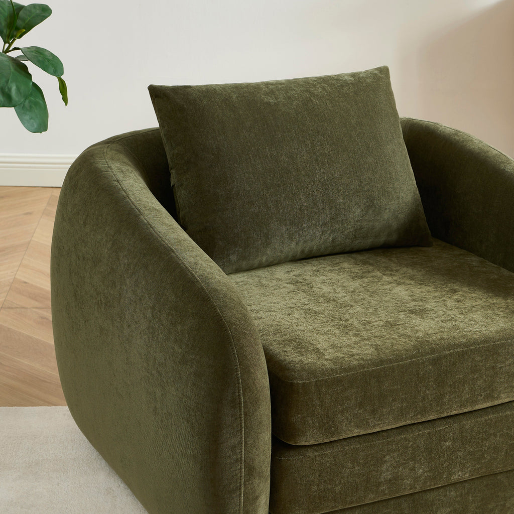 PAZ Fabric Accent Armchair – Green