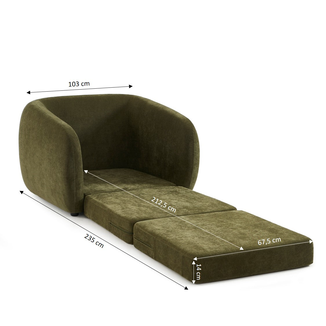 PAZ Fabric Accent Armchair – Green