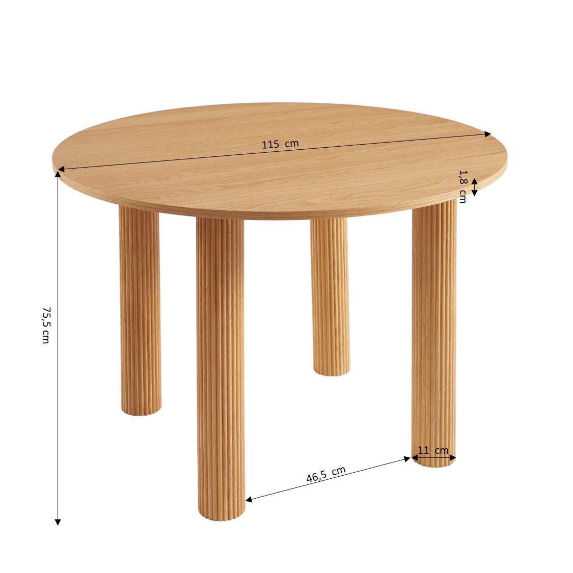 PENELOPE Scandinavian-Style Solid Wood Dining Table