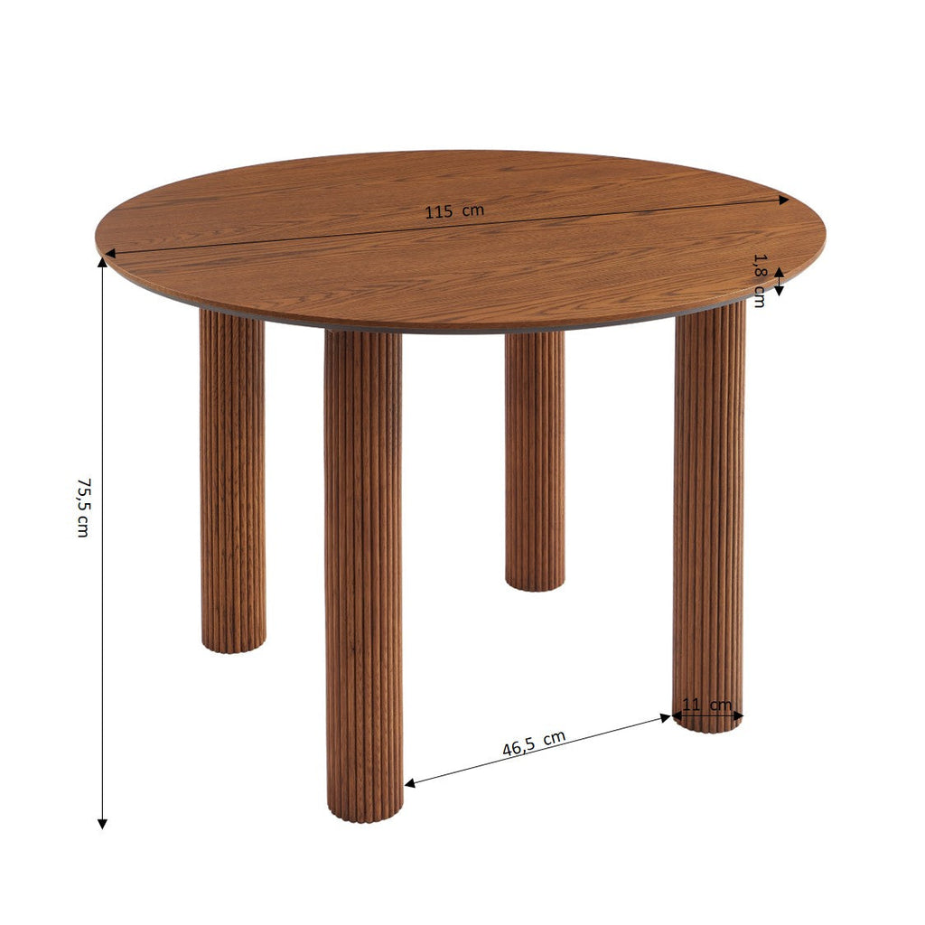 PENELOPE Scandinavian-Style Solid Wood Dining Table – Walnut