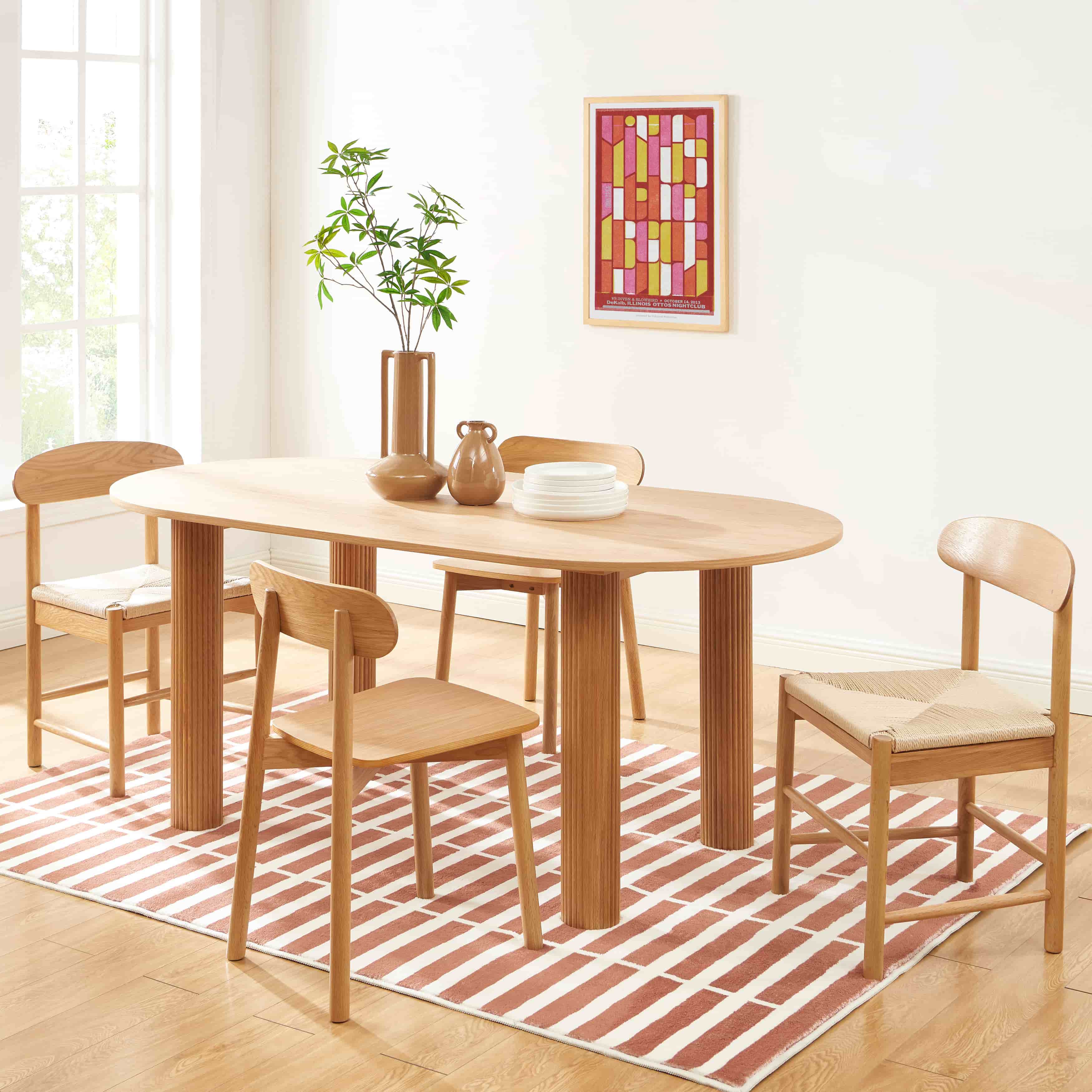 PENELOPE Scandinavian-Style Solid Wood Dining Table
