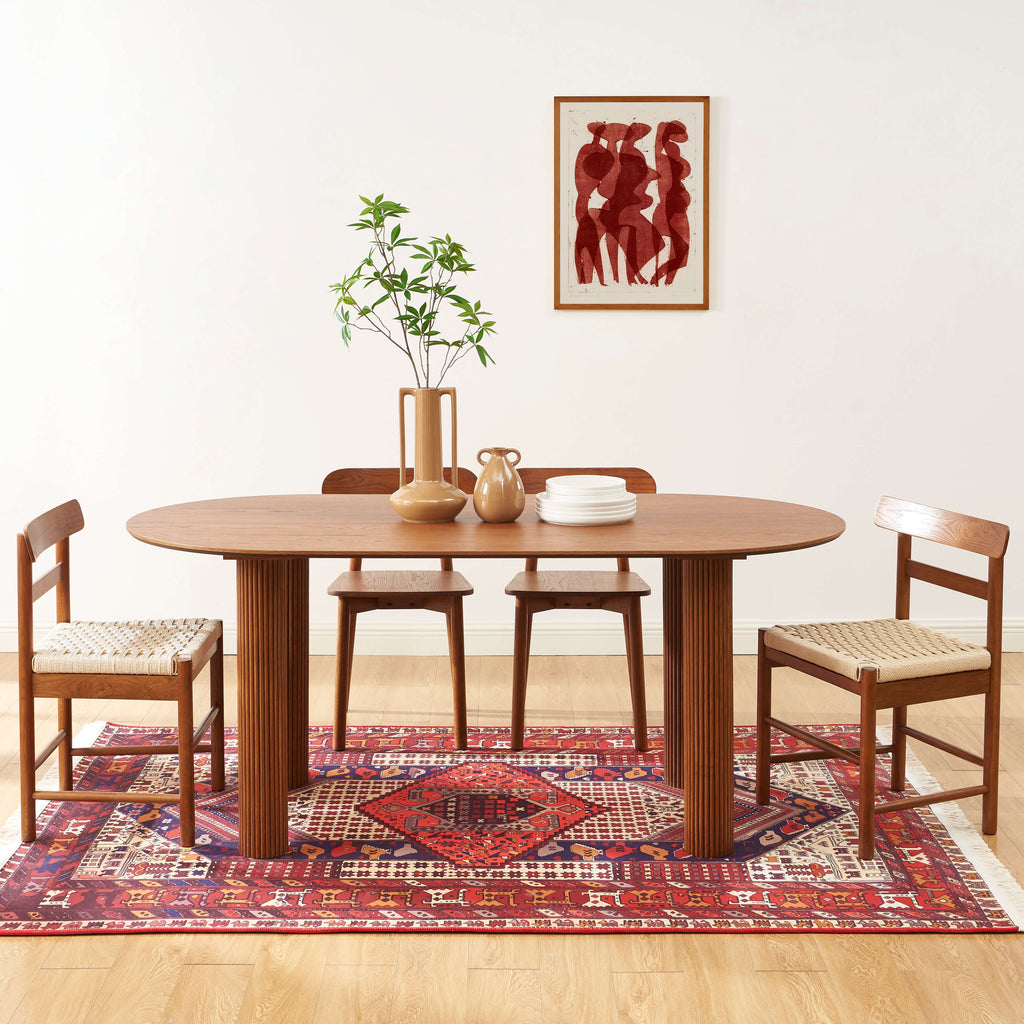 PENELOPE Scandinavian-Style Solid Wood Dining Table – Walnut