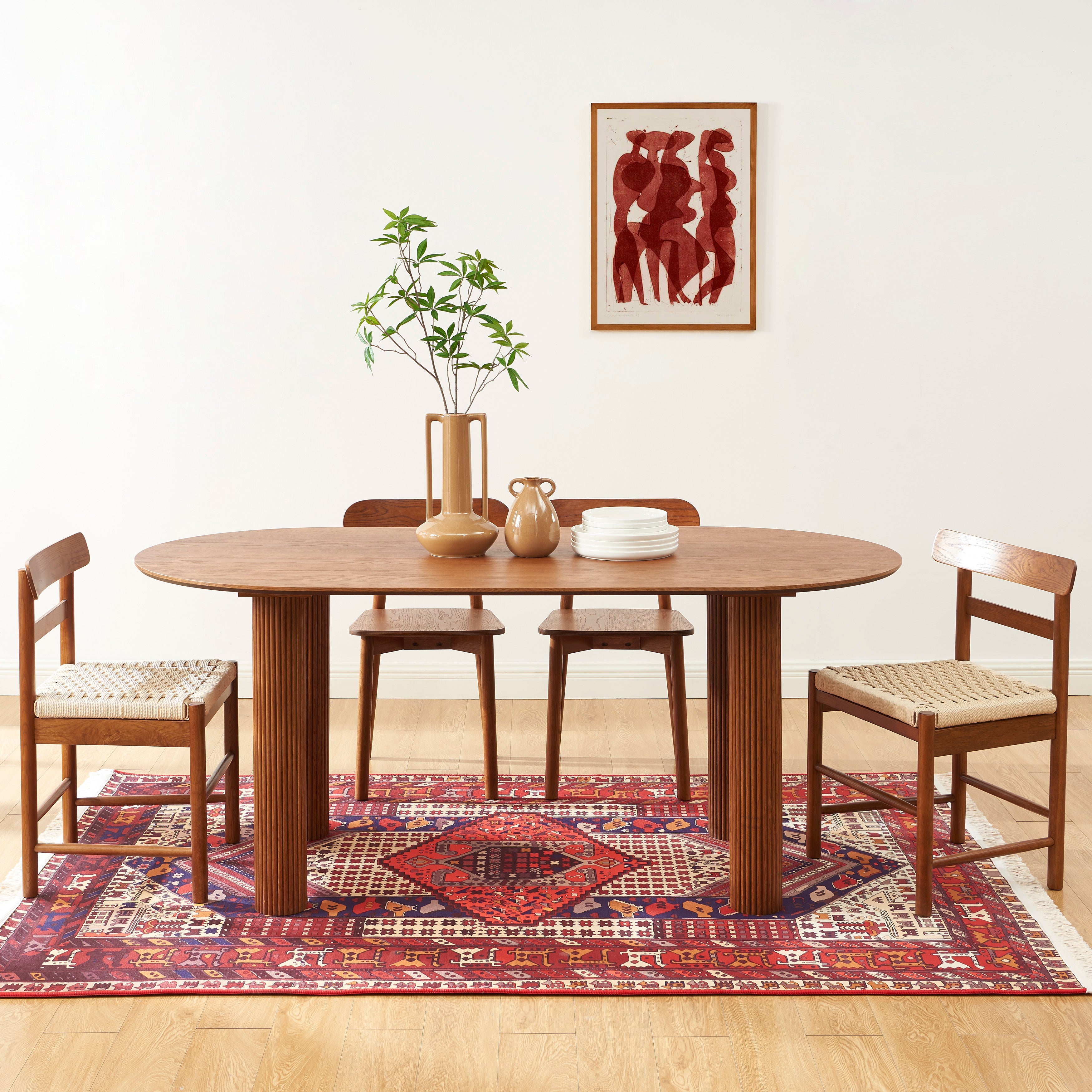 PENELOPE Scandinavian-Style Solid Wood Dining Table – Walnut