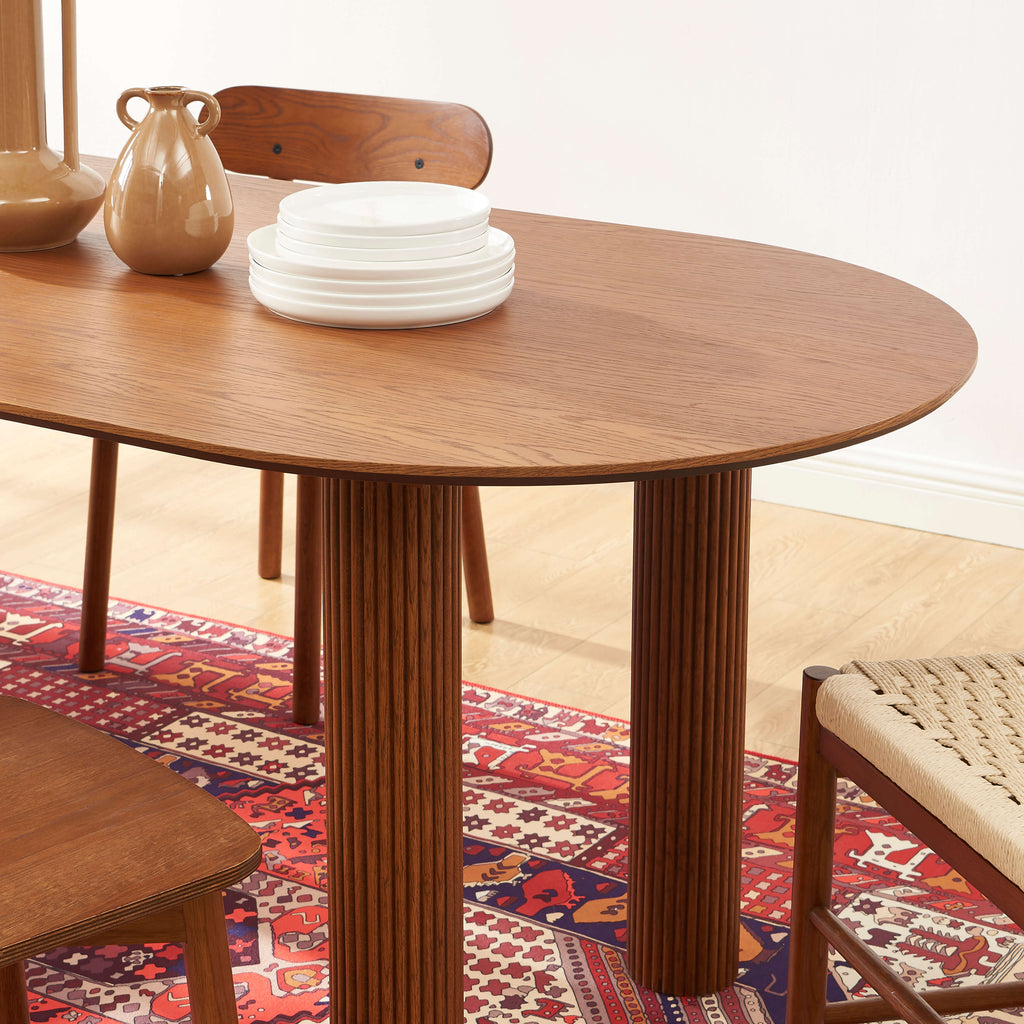PENELOPE Scandinavian-Style Solid Wood Dining Table – Walnut