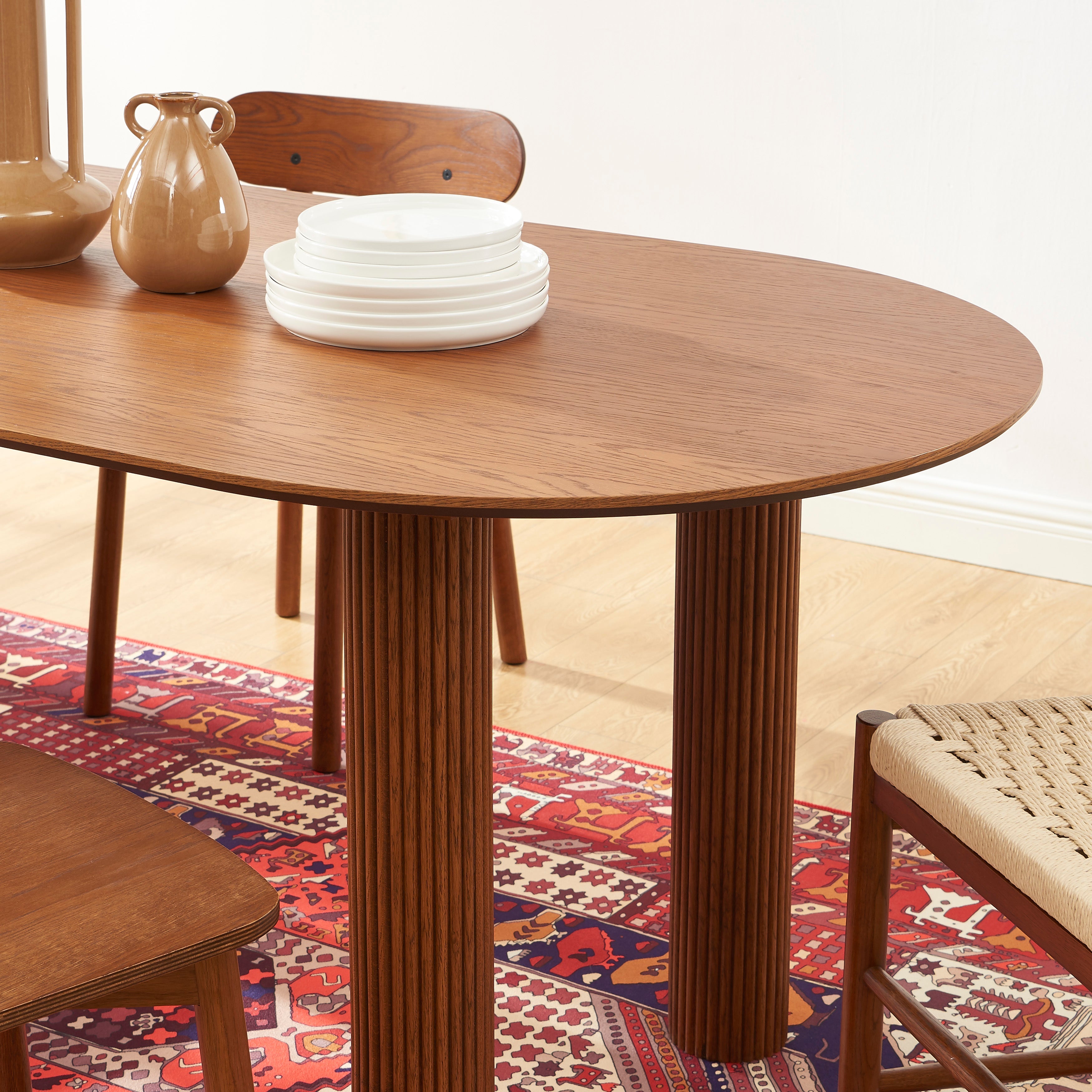 PENELOPE Scandinavian-Style Solid Wood Dining Table – Walnut