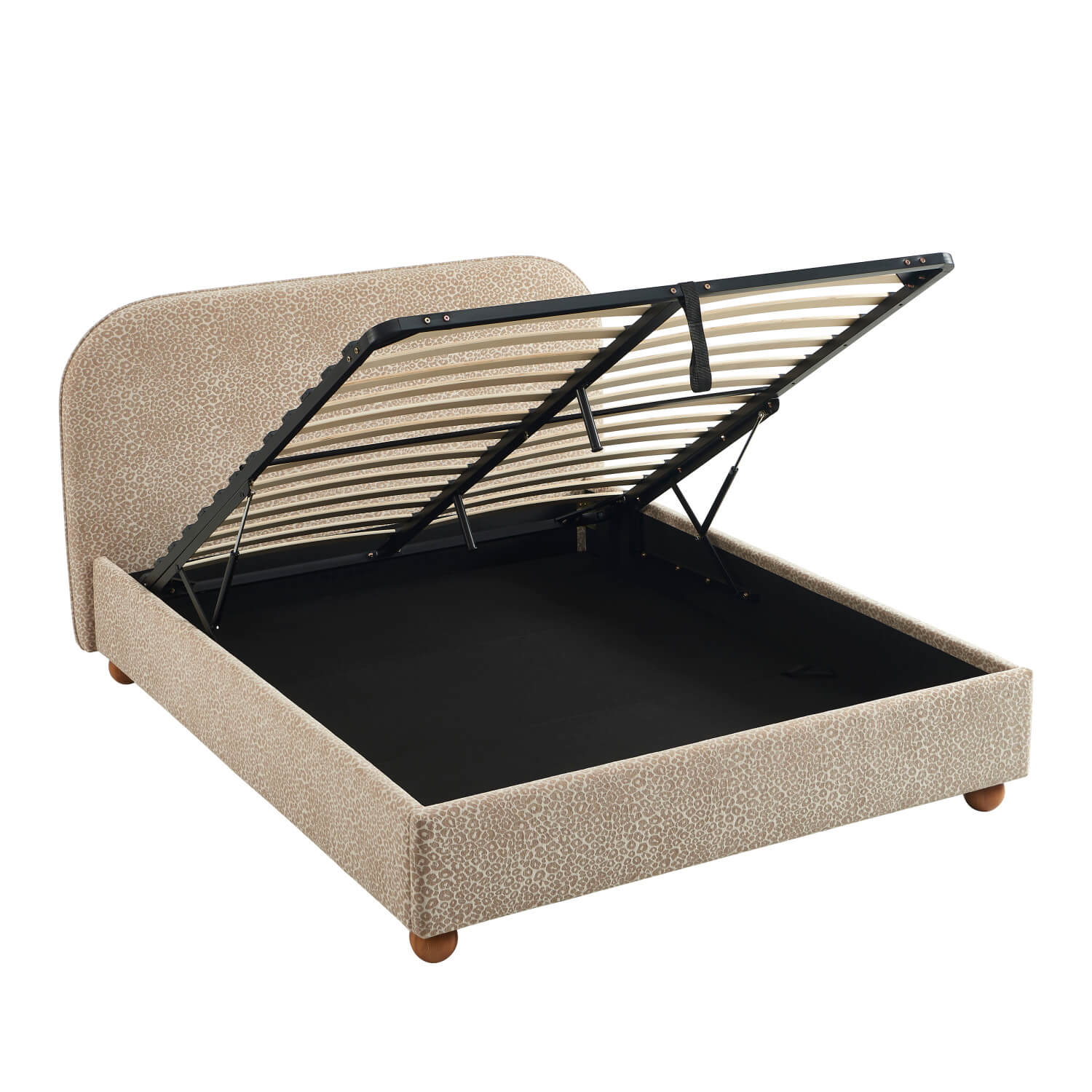 PILKA 63" x 79" Storage Bed Frame (King Size) Jacquard Fabric