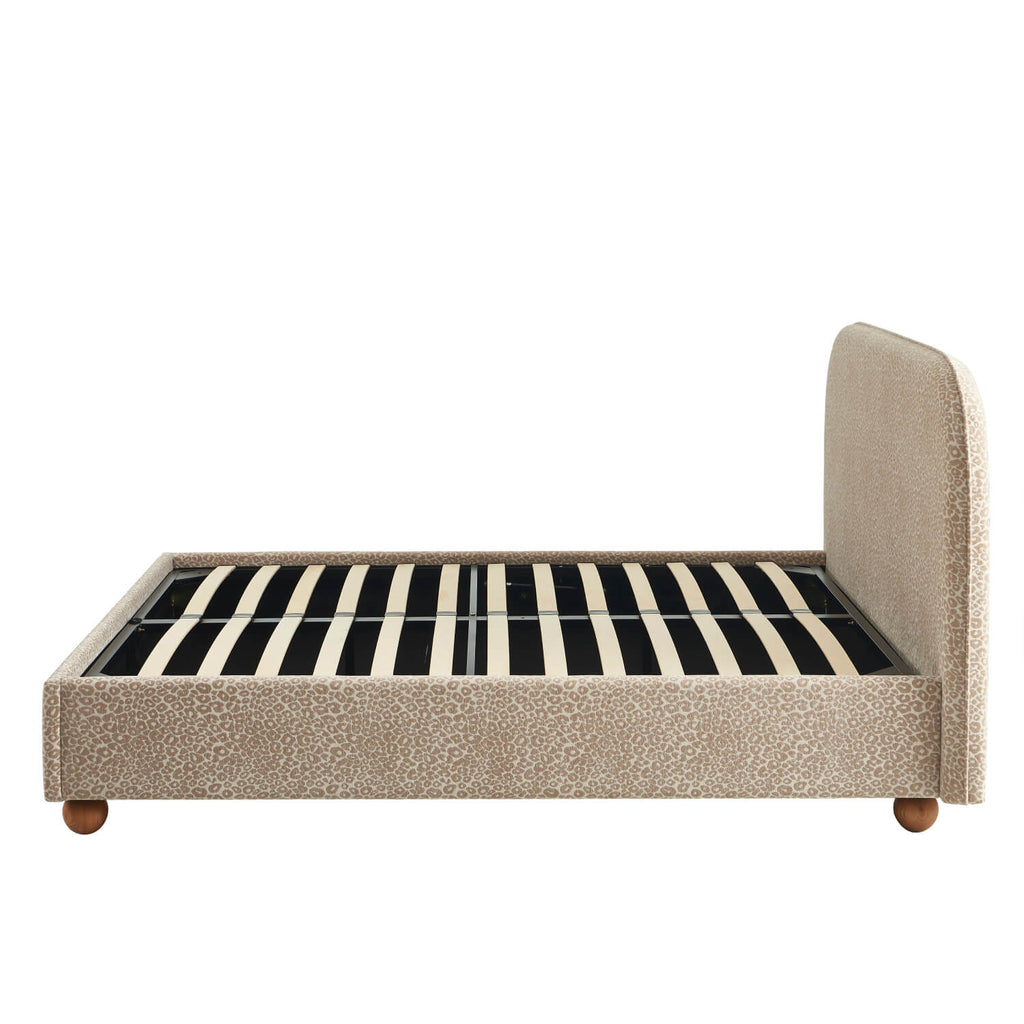 PILKA 63" x 79" Storage Bed Frame (King Size) Jacquard Fabric