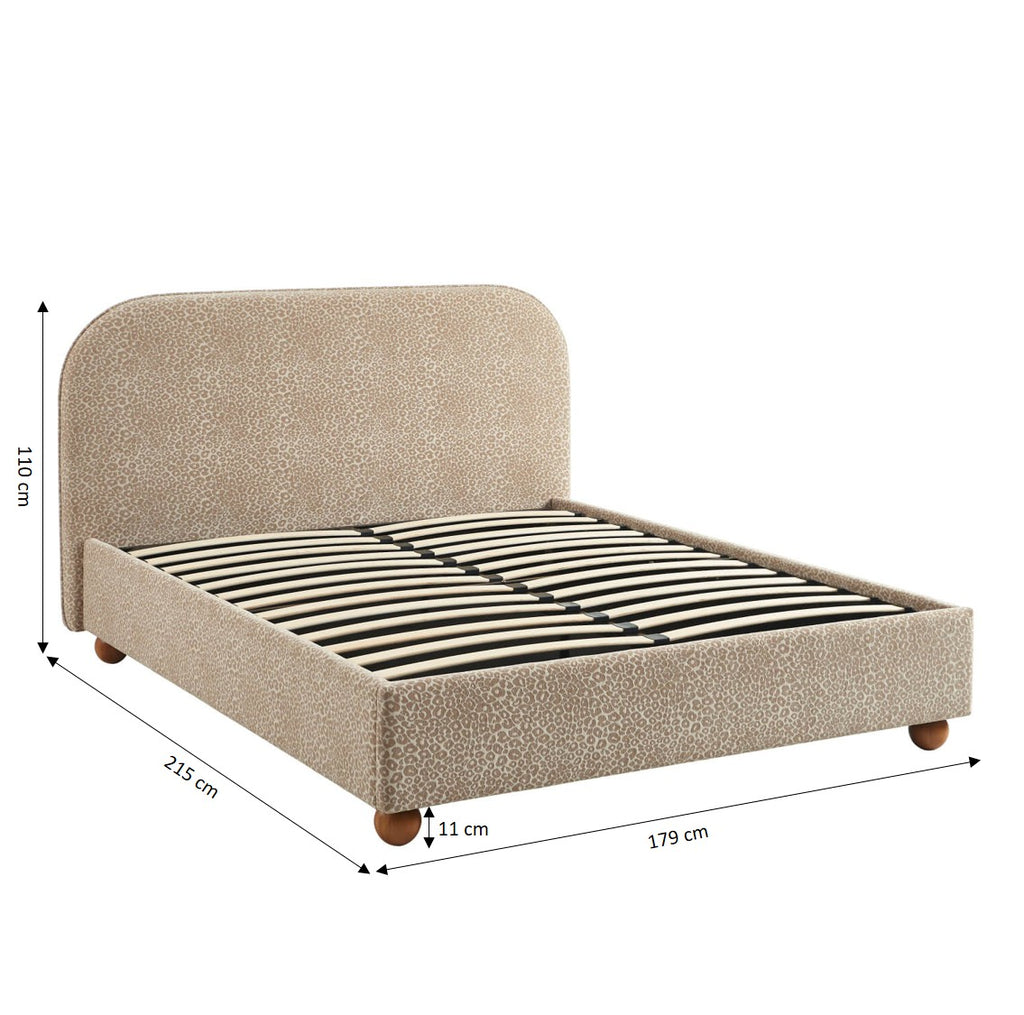 PILKA 63" x 79" Storage Bed Frame (King Size) Jacquard Fabric