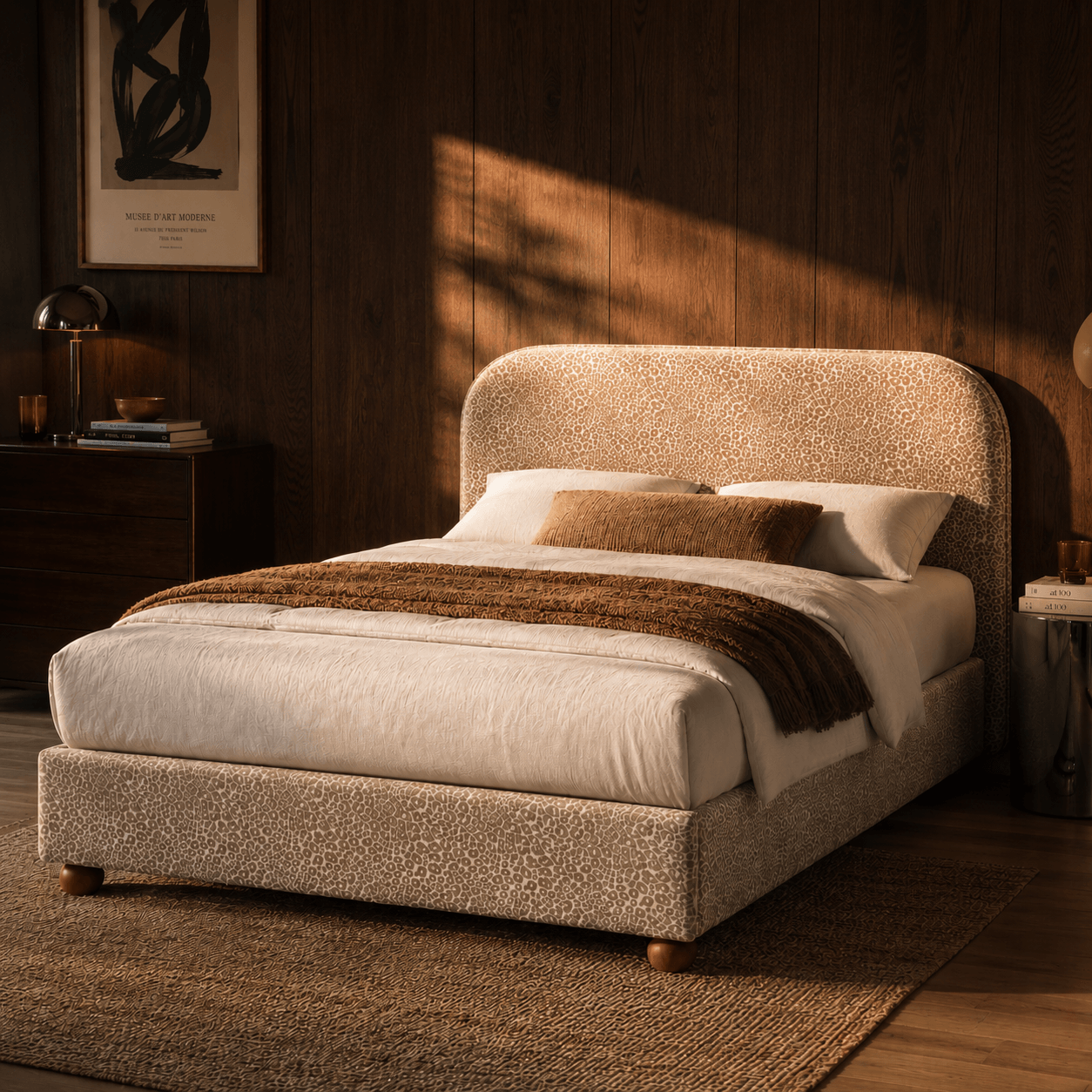PILKA 63" x 79" Storage Bed Frame (King Size) Jacquard Fabric